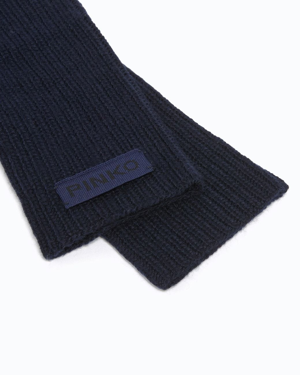Pinko Blue Long Gloves With Logo Lettering
