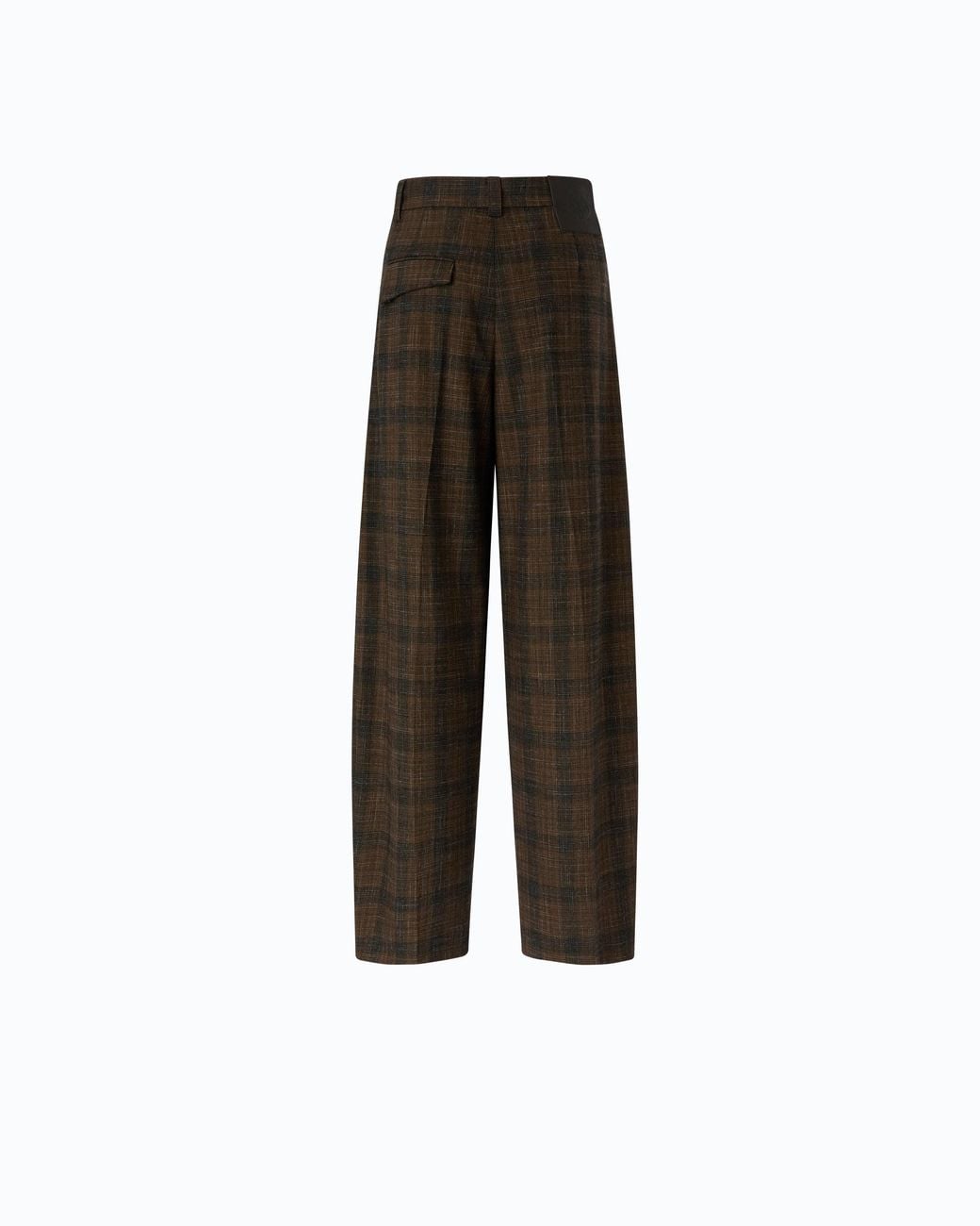 Pinko Black Barrel-Fit Trousers With Micro Houndstooth Motif