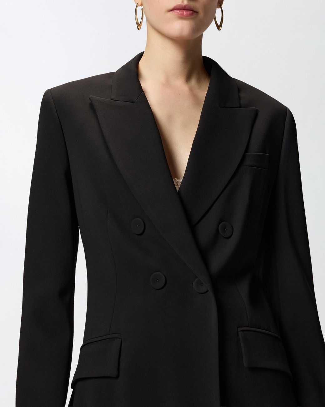 Pinko Black Fitted Double-Breasted Jacket