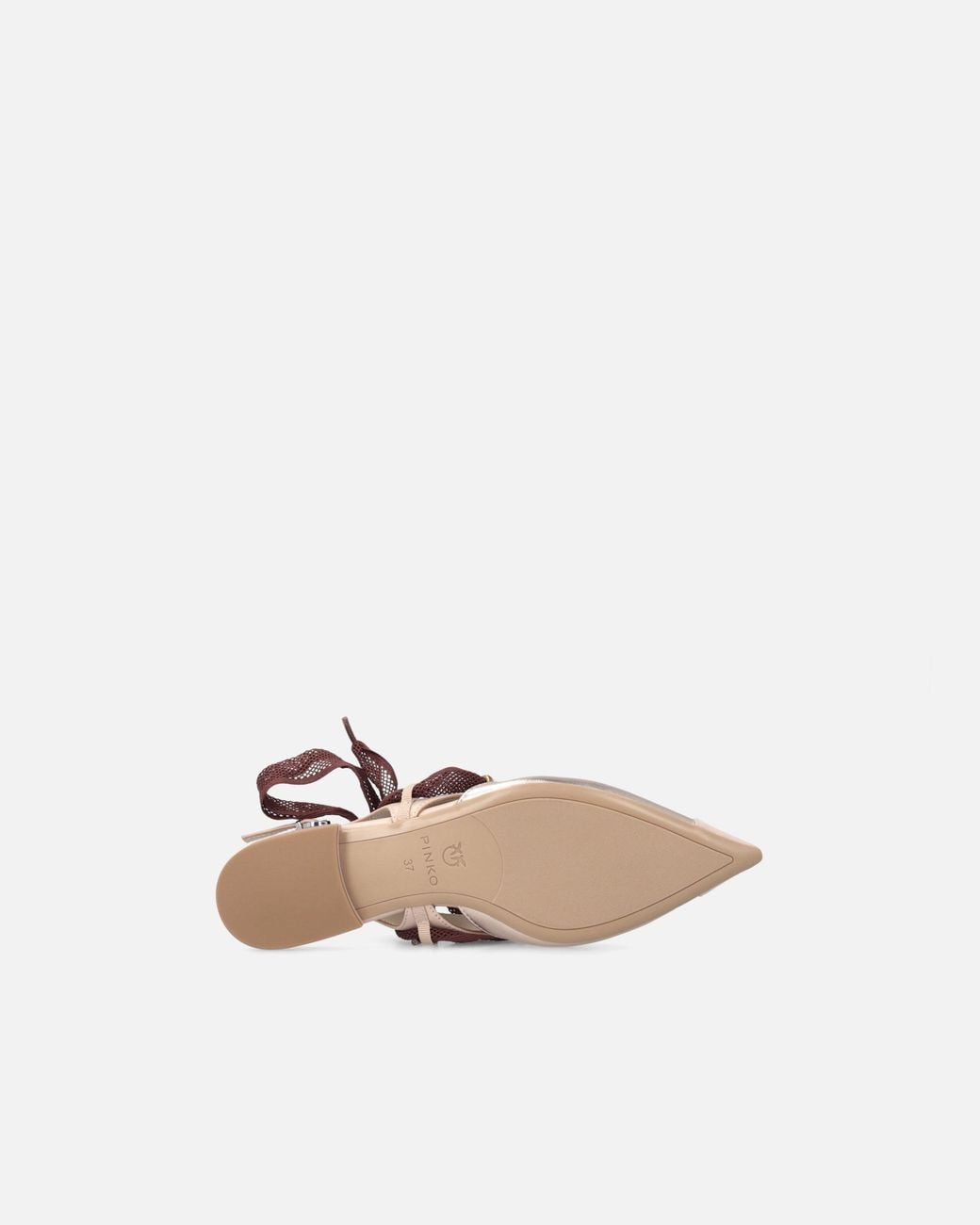 Pinko White Slingback Ballerinas With Ties