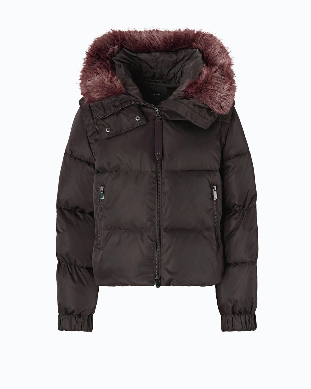 Pinko Black Short Down Jacket With Detachable Sleeves