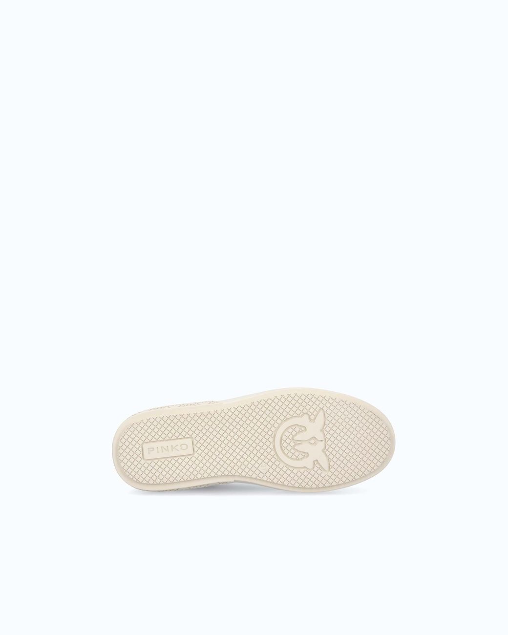 Pinko White High-Soled Flatform Sneakers With Metal Logo