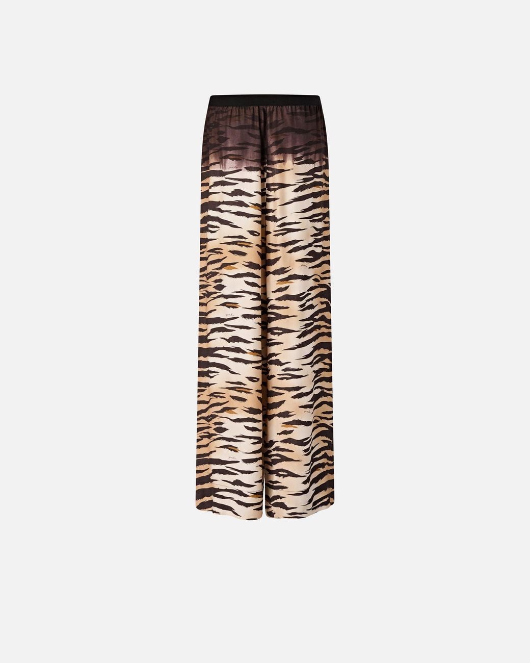 Pinko White Fluid Trousers With Tiger Print