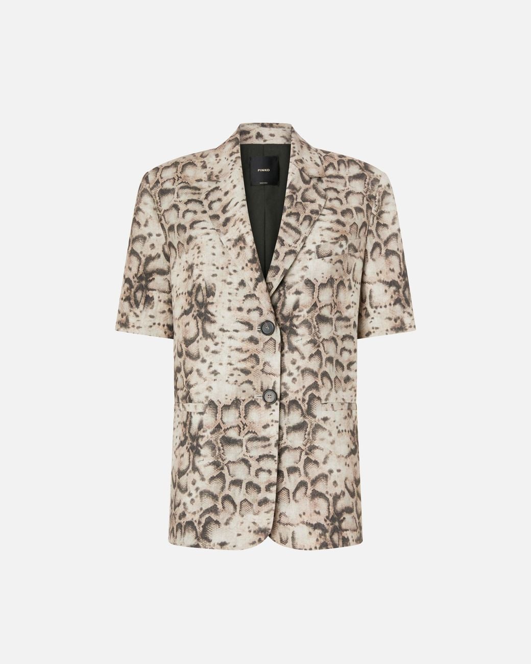 Pinko White Short-Sleeved Jacket With Snake Print