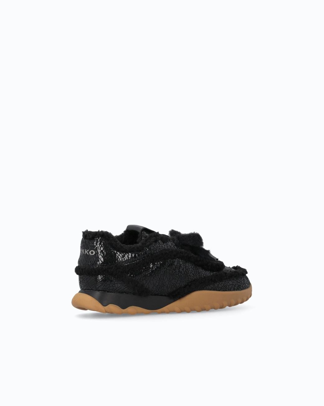 Pinko White Lather Sneakers With Faux Fur Details