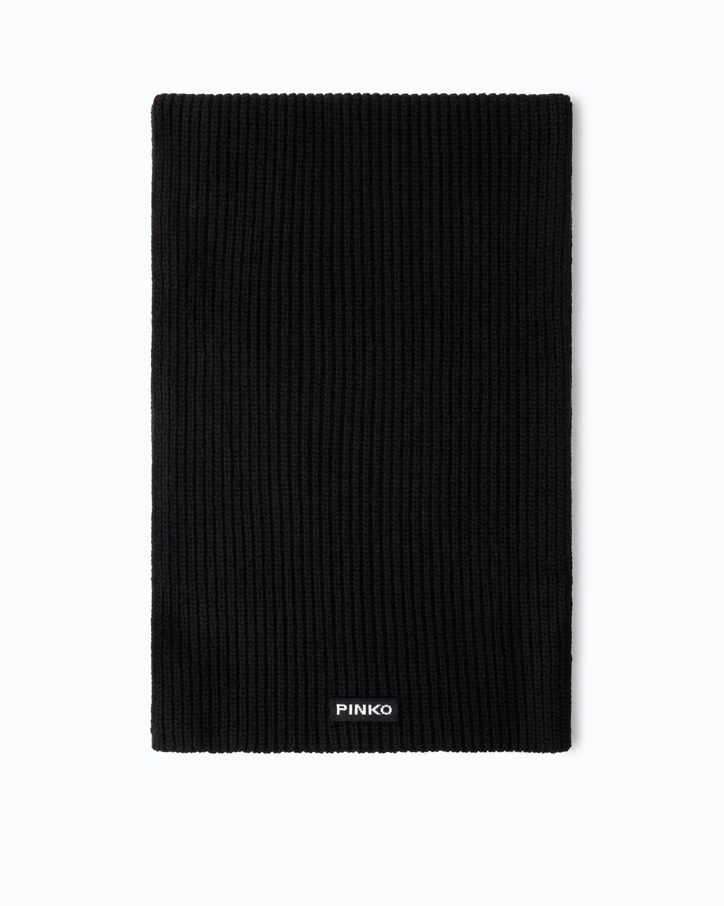 Pinko Black Ribbed Cashmere- And Wool-Blend Scarf
