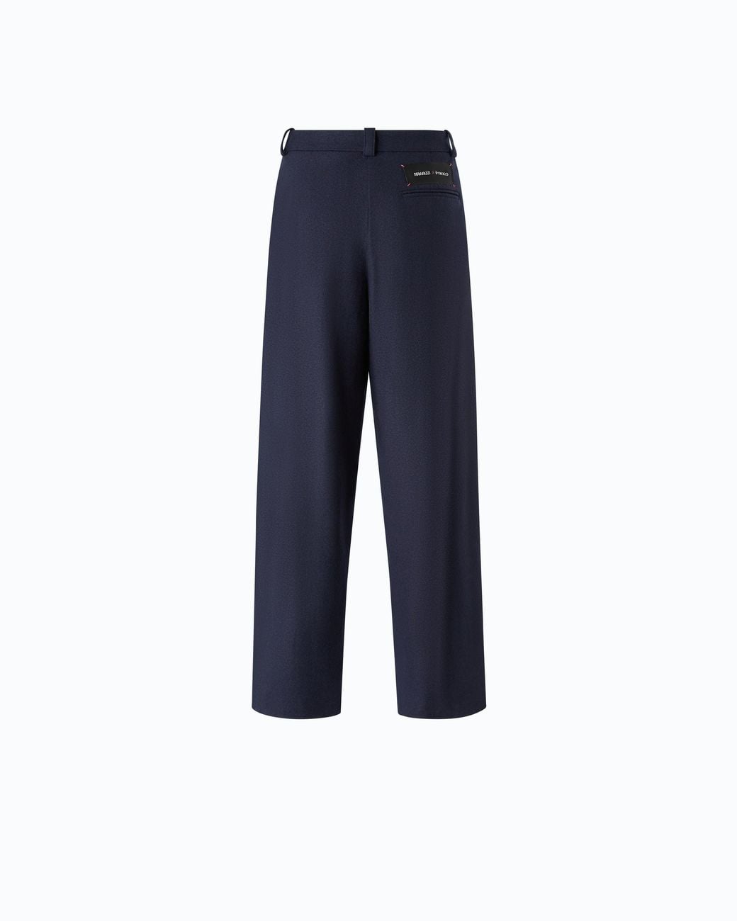 Pinko Blue Wide-Leg Jersey Flannel Trousers