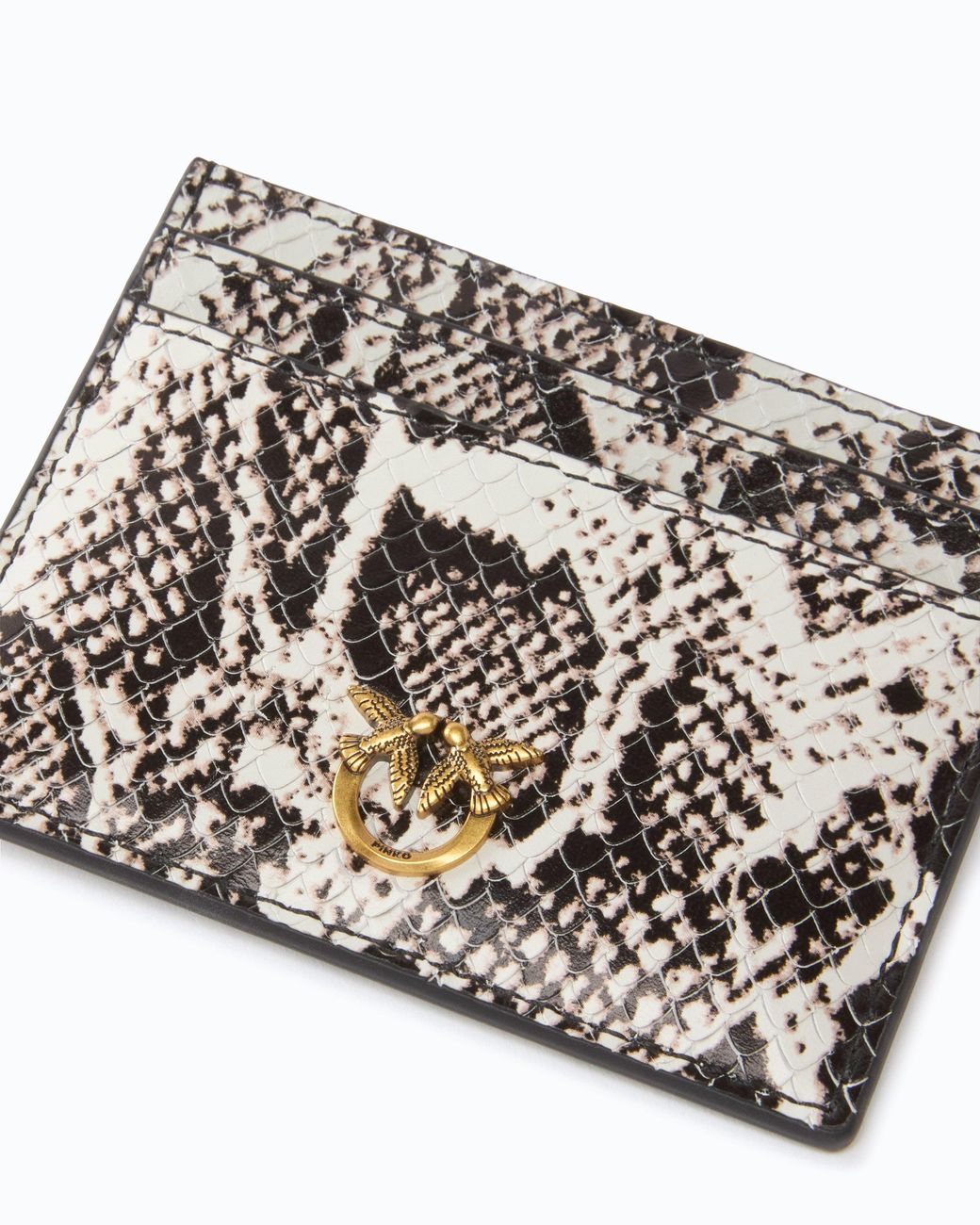 Pinko White Card Holder With Python Print
