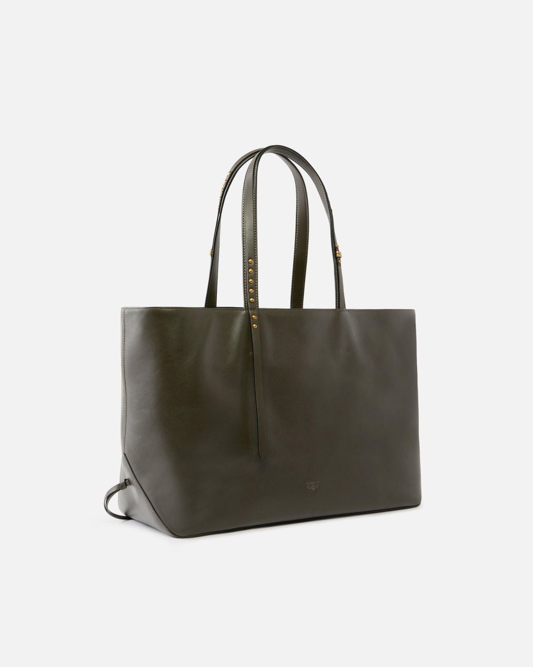 Pinko Natural Medium Leather Shopper Bag With Metal Details