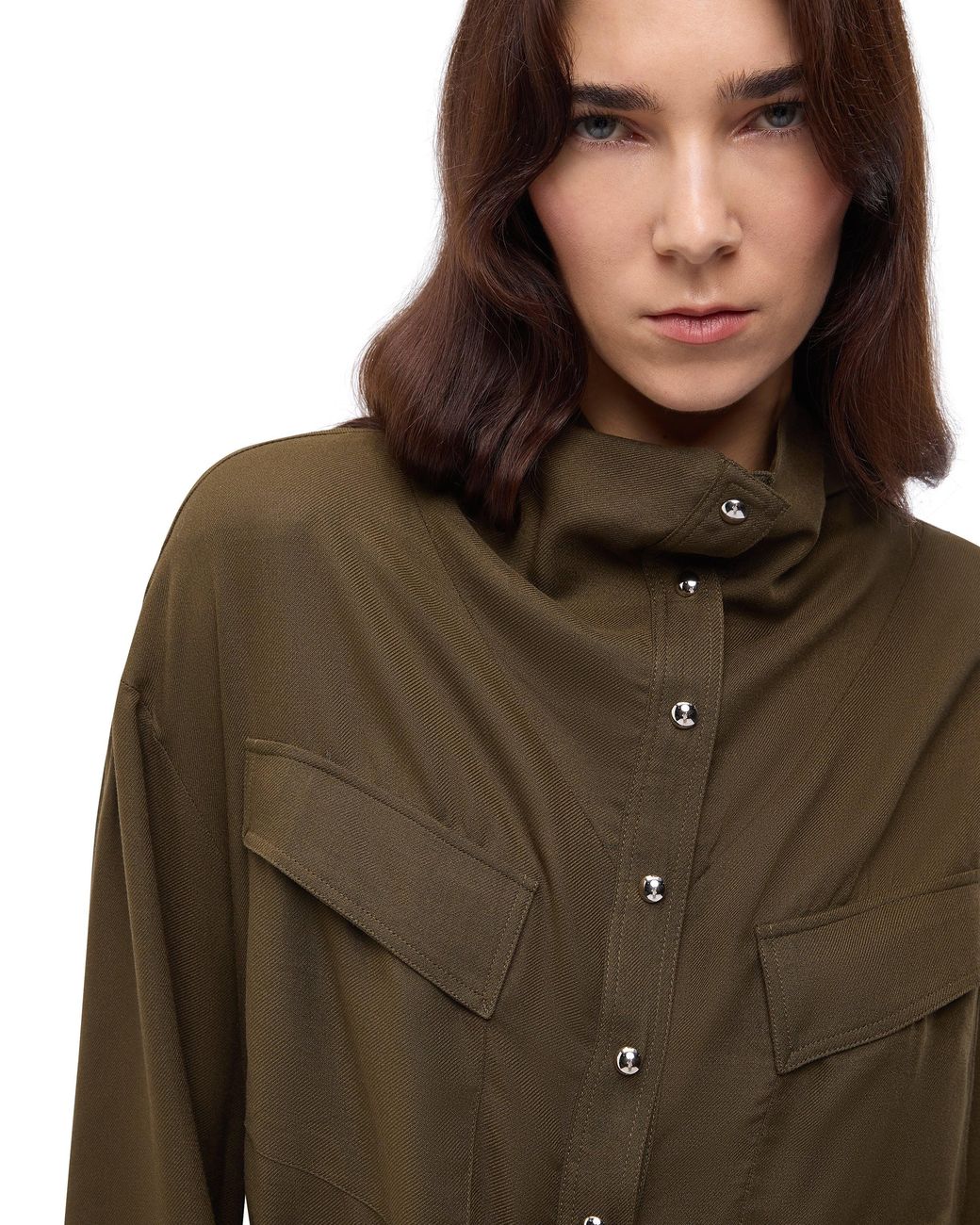 Pinko Green Blouse With Pockets And Buttons