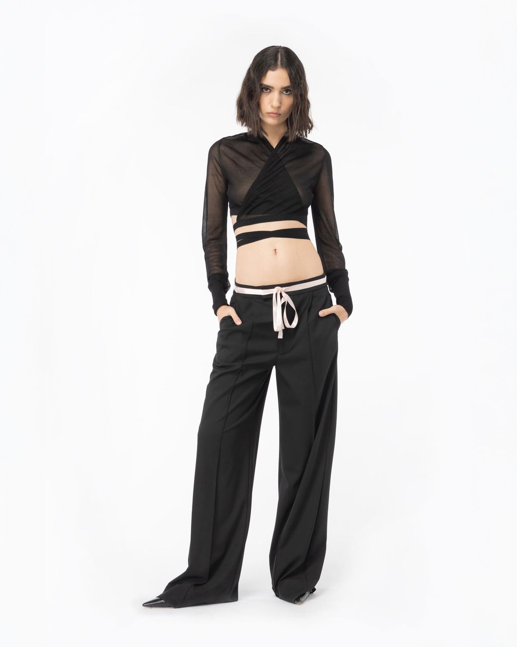 Pinko Reimagine Trousers With Ribbon By Patrick Mcdowell in
