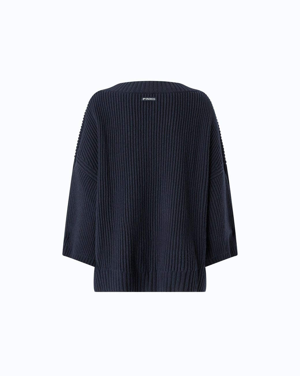 Pinko Blue Ribbed V-Neck Sweater