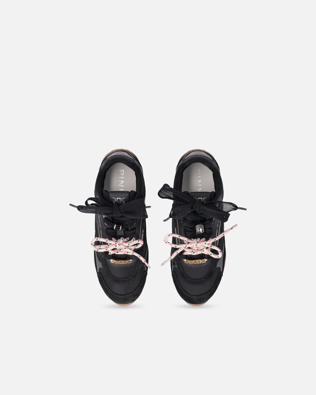 Pinko White Sneakers With Double Laces And Logo Details