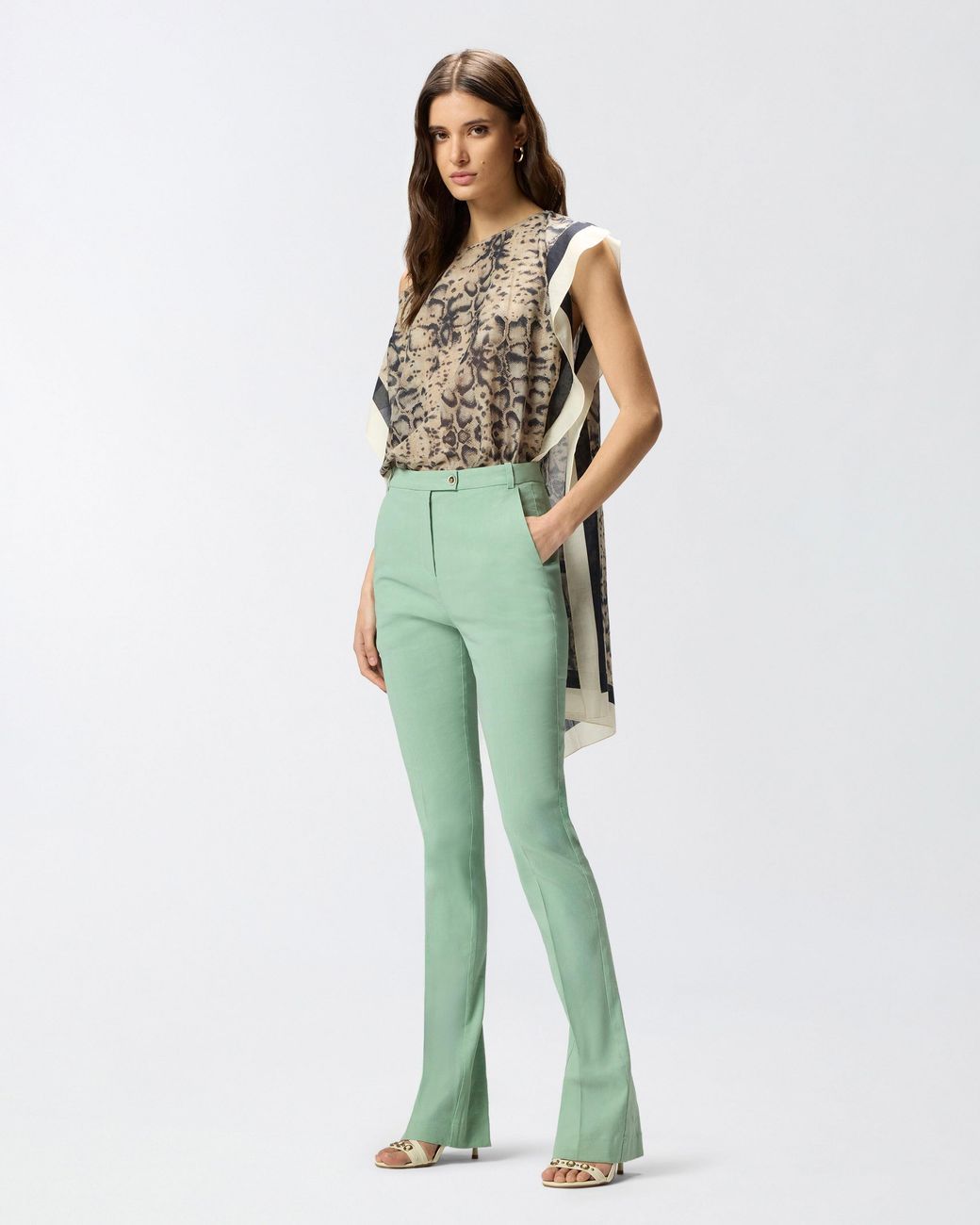 Pinko Natural Kaftan With Snake Print