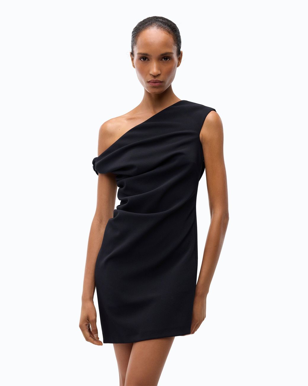 Pinko Black Slim-Fit Mini Dress With Draping
