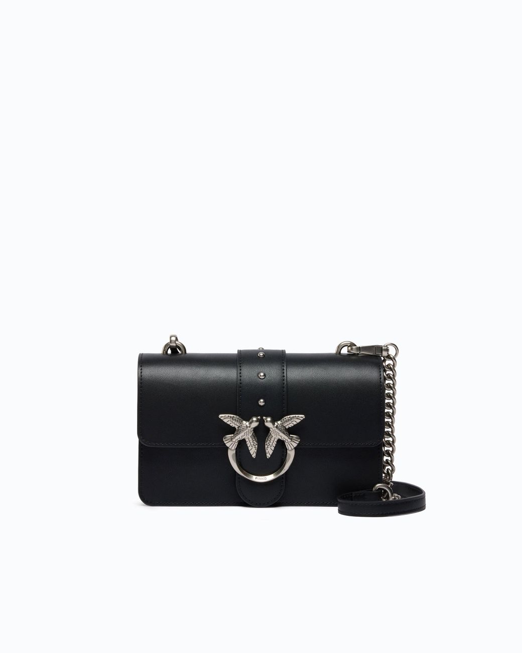 Pinko Black Love Bag One Small Crossbody Bag In Leather