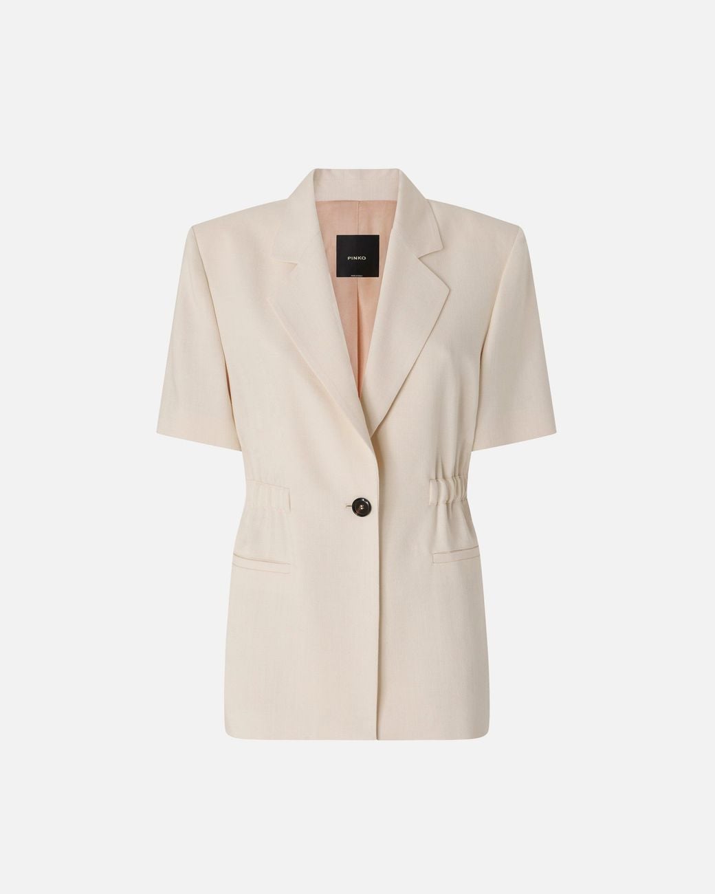 Pinko Natural Short-Sleeved Jacket With Elasticated Waist