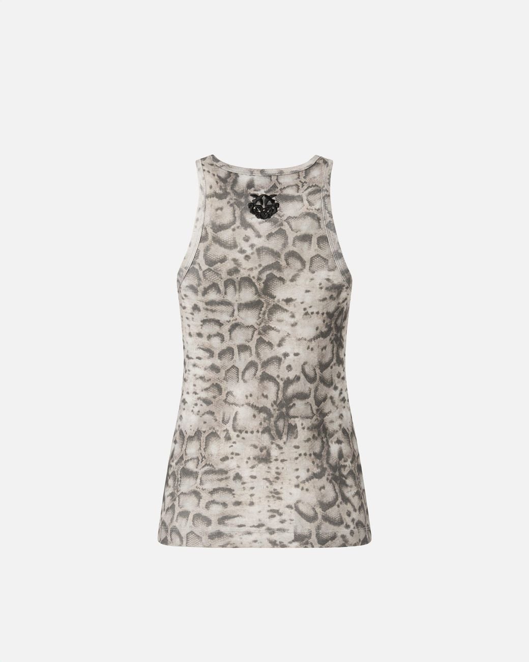 Pinko White Ribbed Vest Top With Snake Print