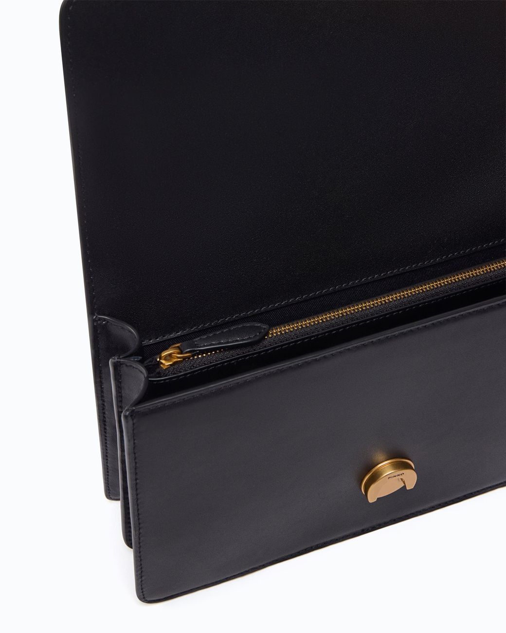 Pinko Black Medium Love Bag One Leather Handbag With New Buckle