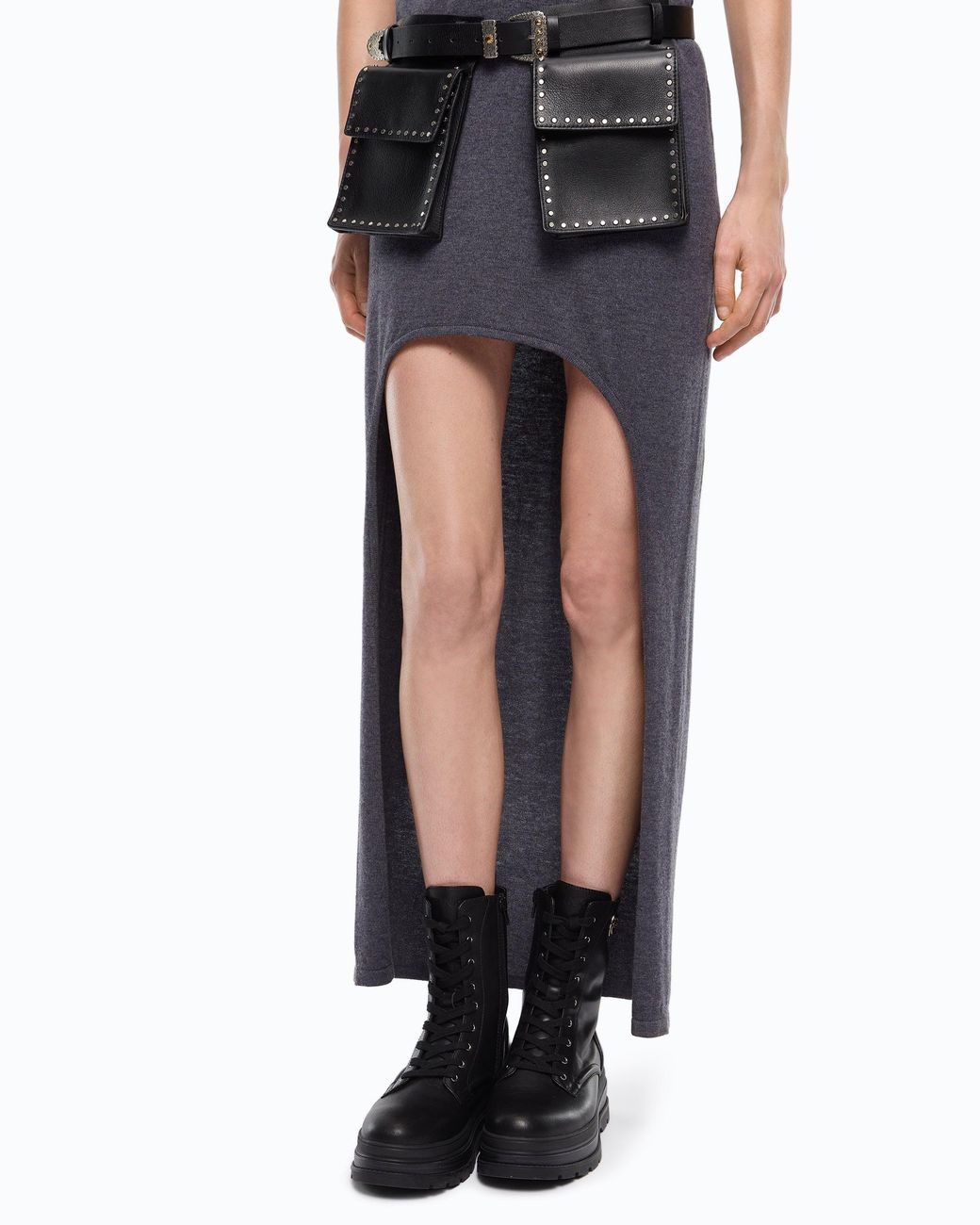 Pinko Blue Wool-Blend Dress With Longer Back