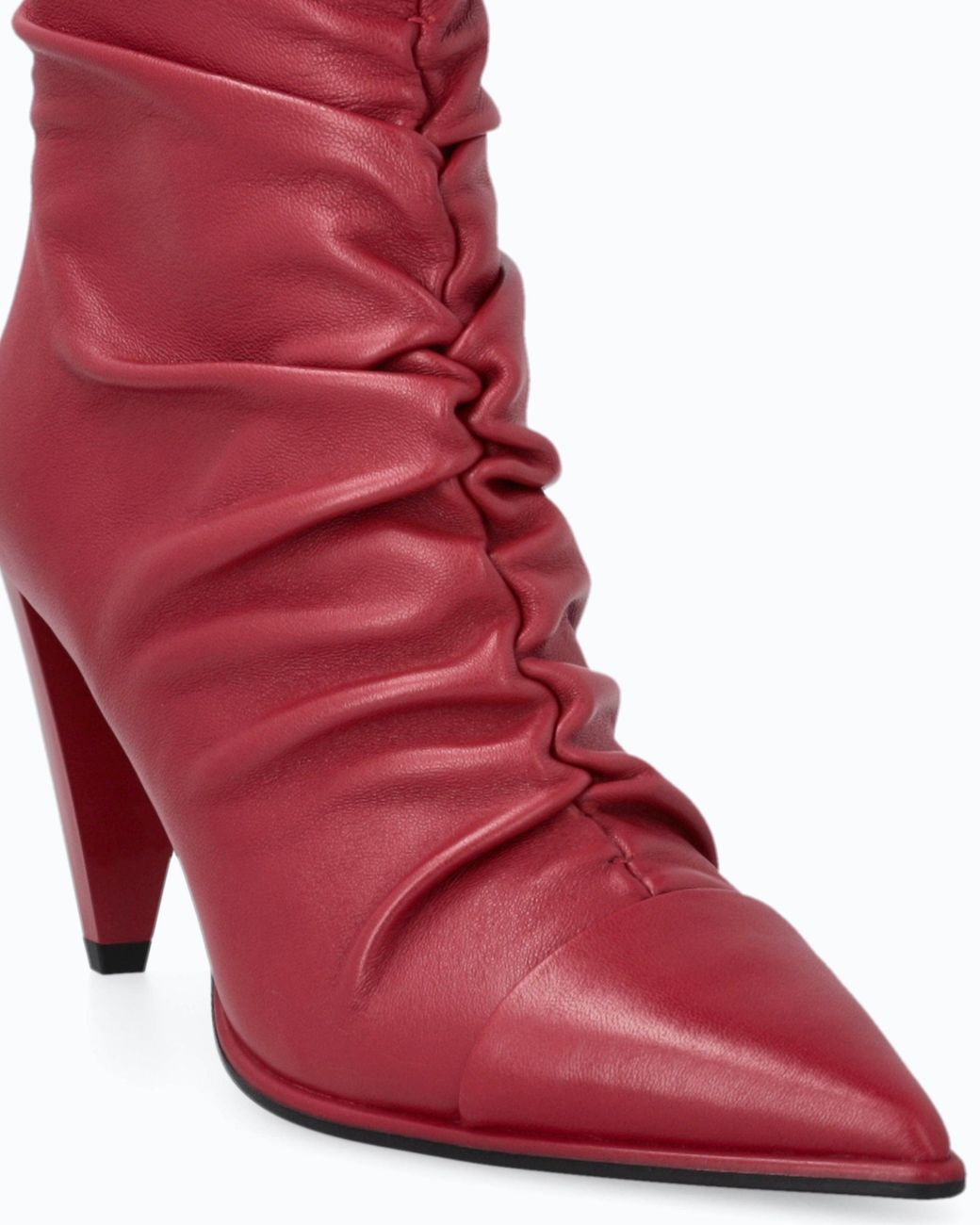 Pinko Nappa Leather Ankle Boots With Gathered Leg Shaft