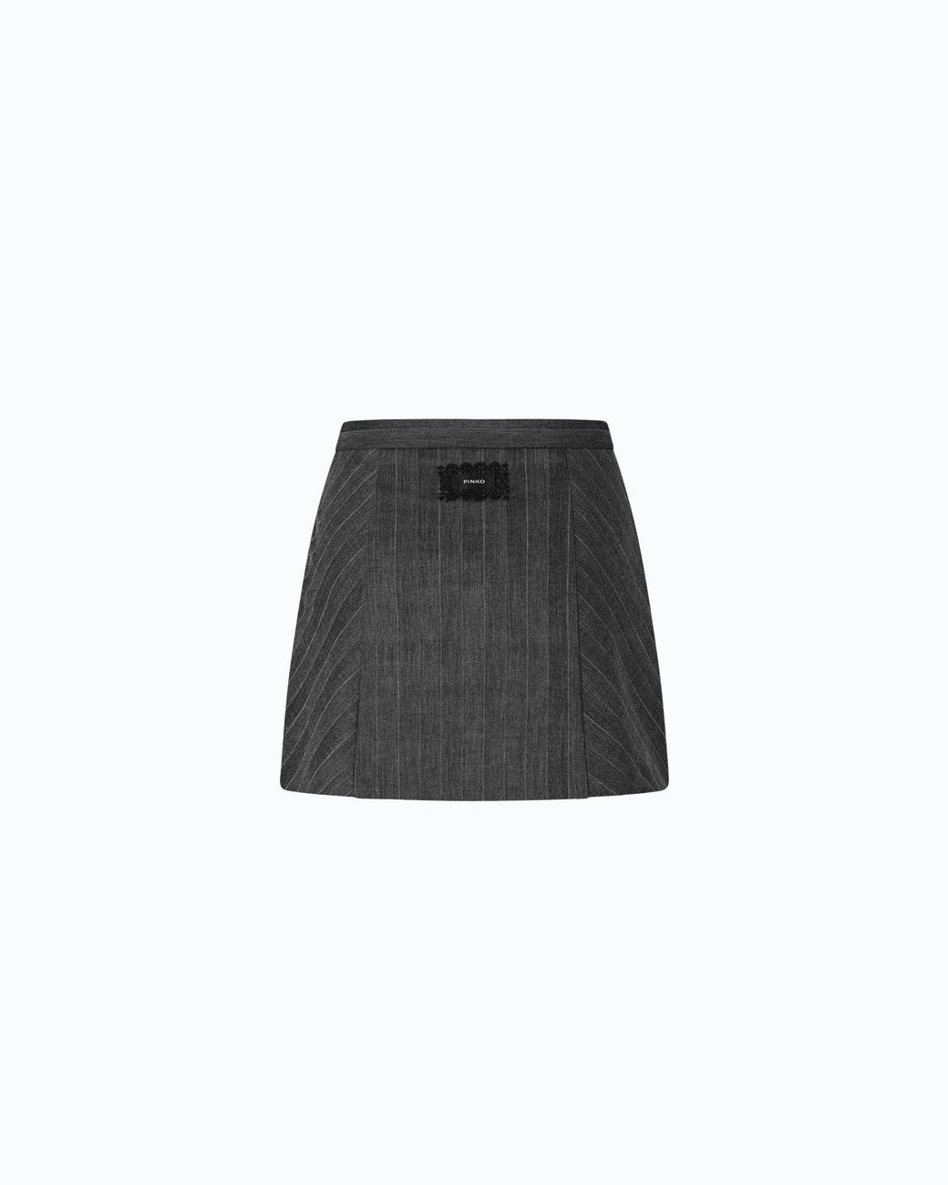 Pinko Black Pinstriped Mini Skirt With Macro Pleats