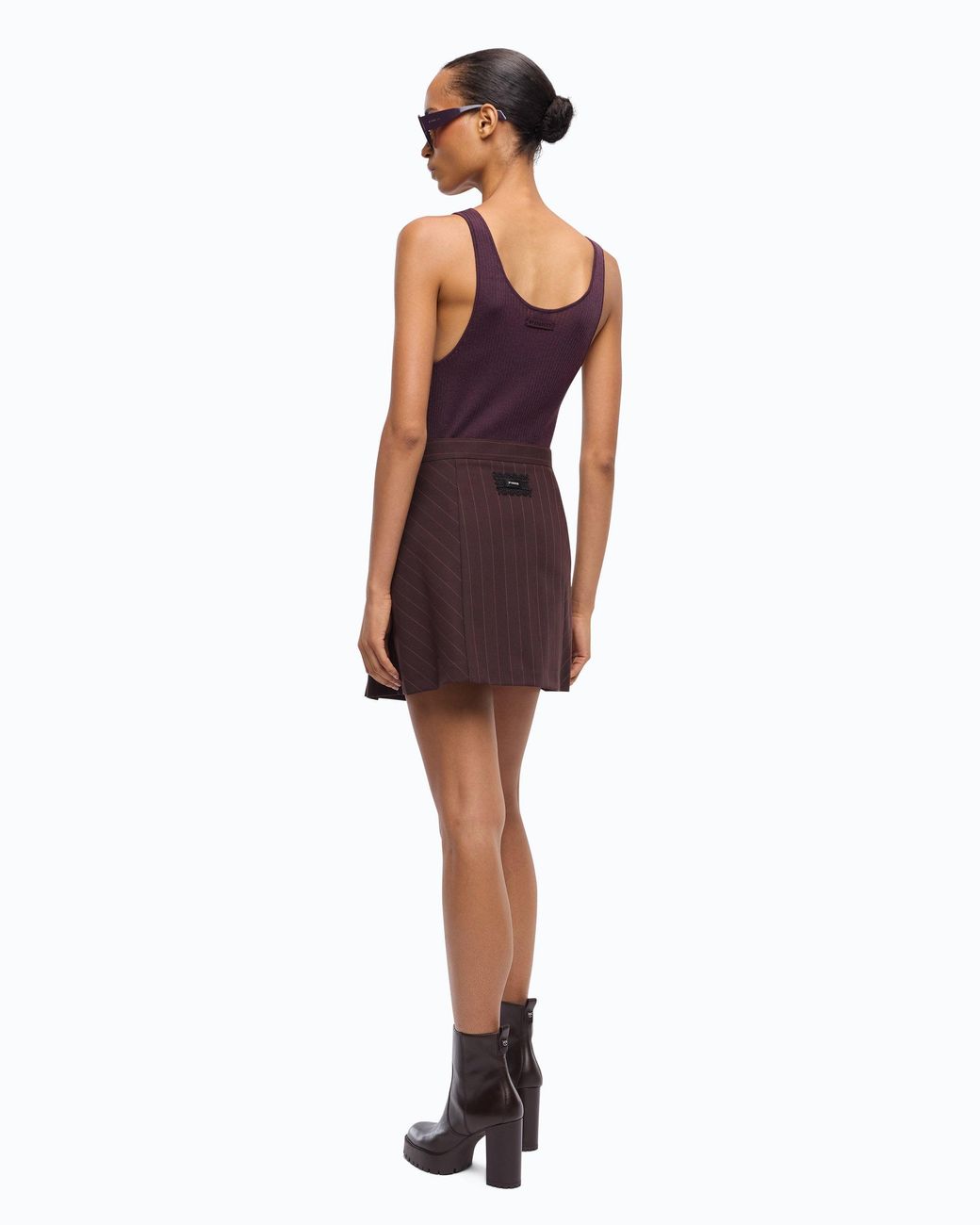 Pinko Purple Ribbed Merino Wool Vest Top