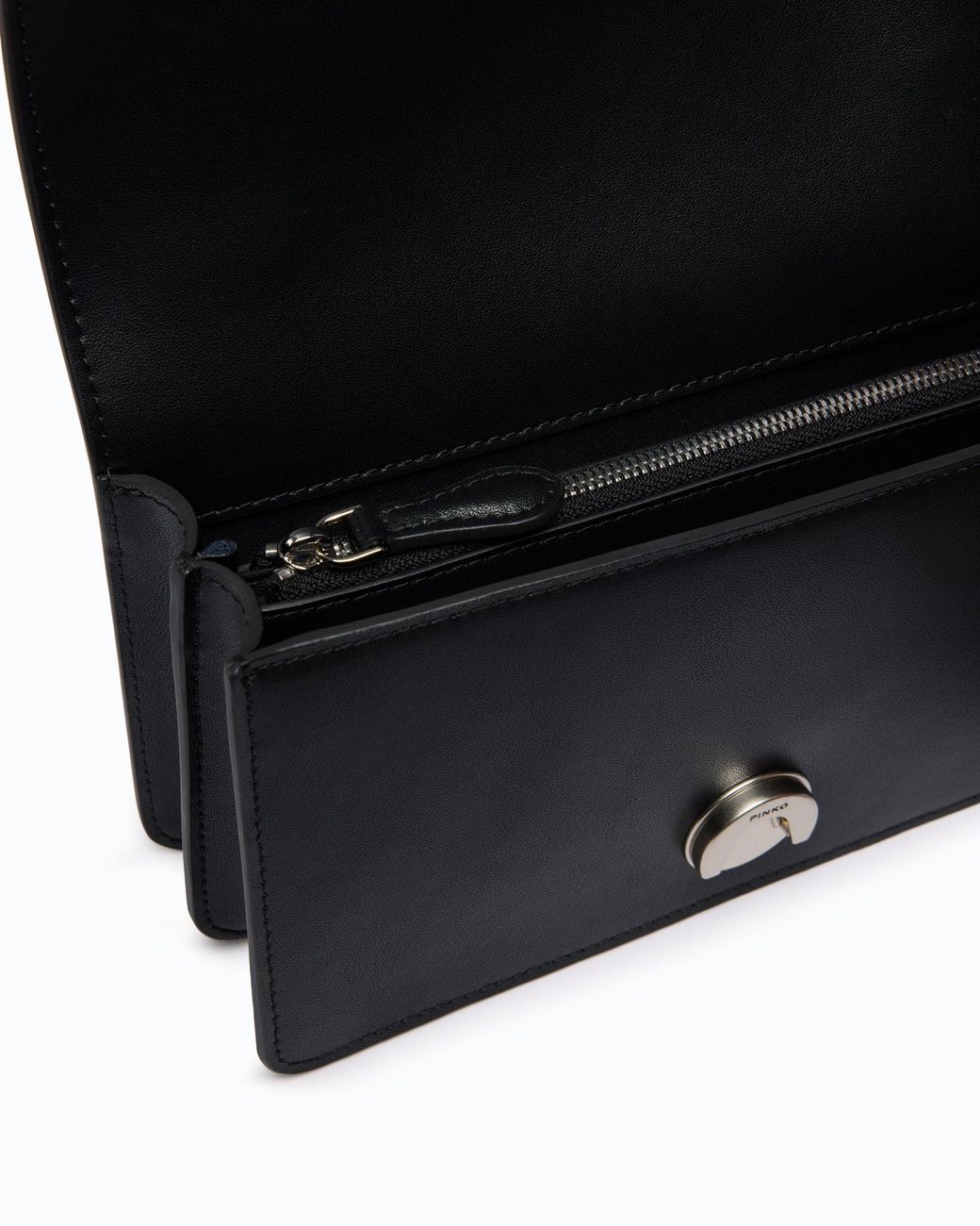 Pinko Black Love Bag One Small Crossbody Bag In Leather