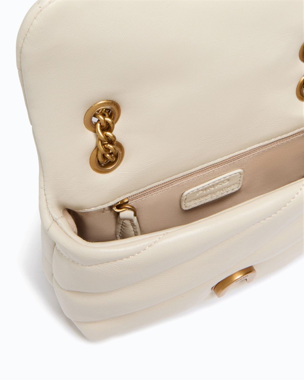 Pinko White Love Puff Baby Cl Sheep Nappa Ss26