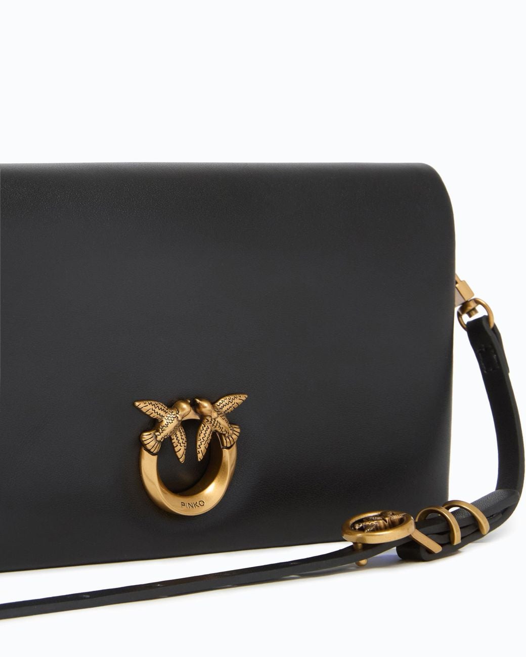Pinko White Love Bag Click Soft Horizontal Mini Small Crossbody Clutch