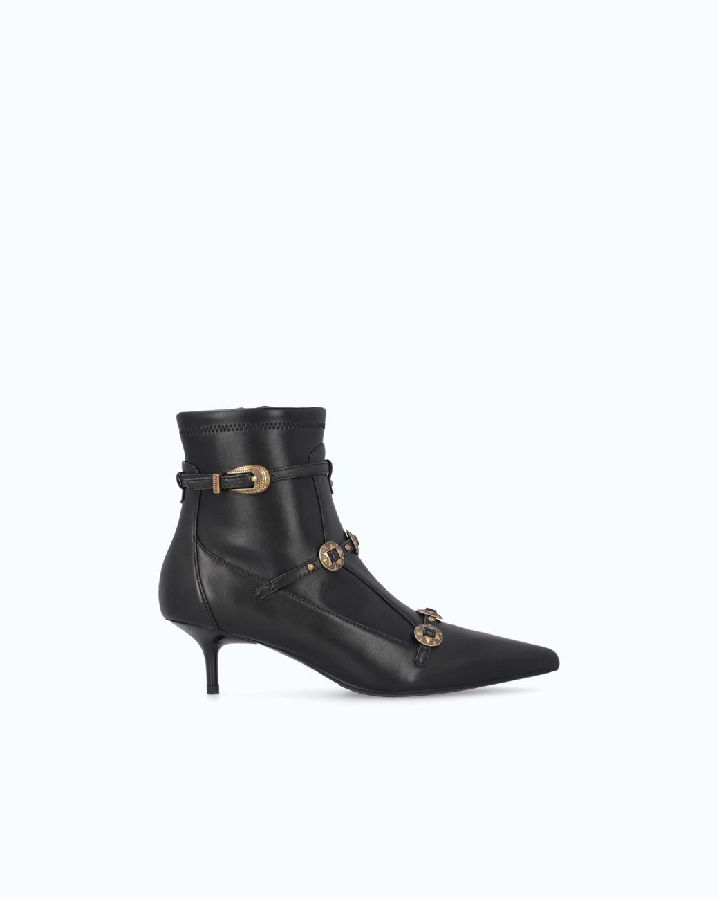 Pinko White Boots With Straps And Jewel Studs