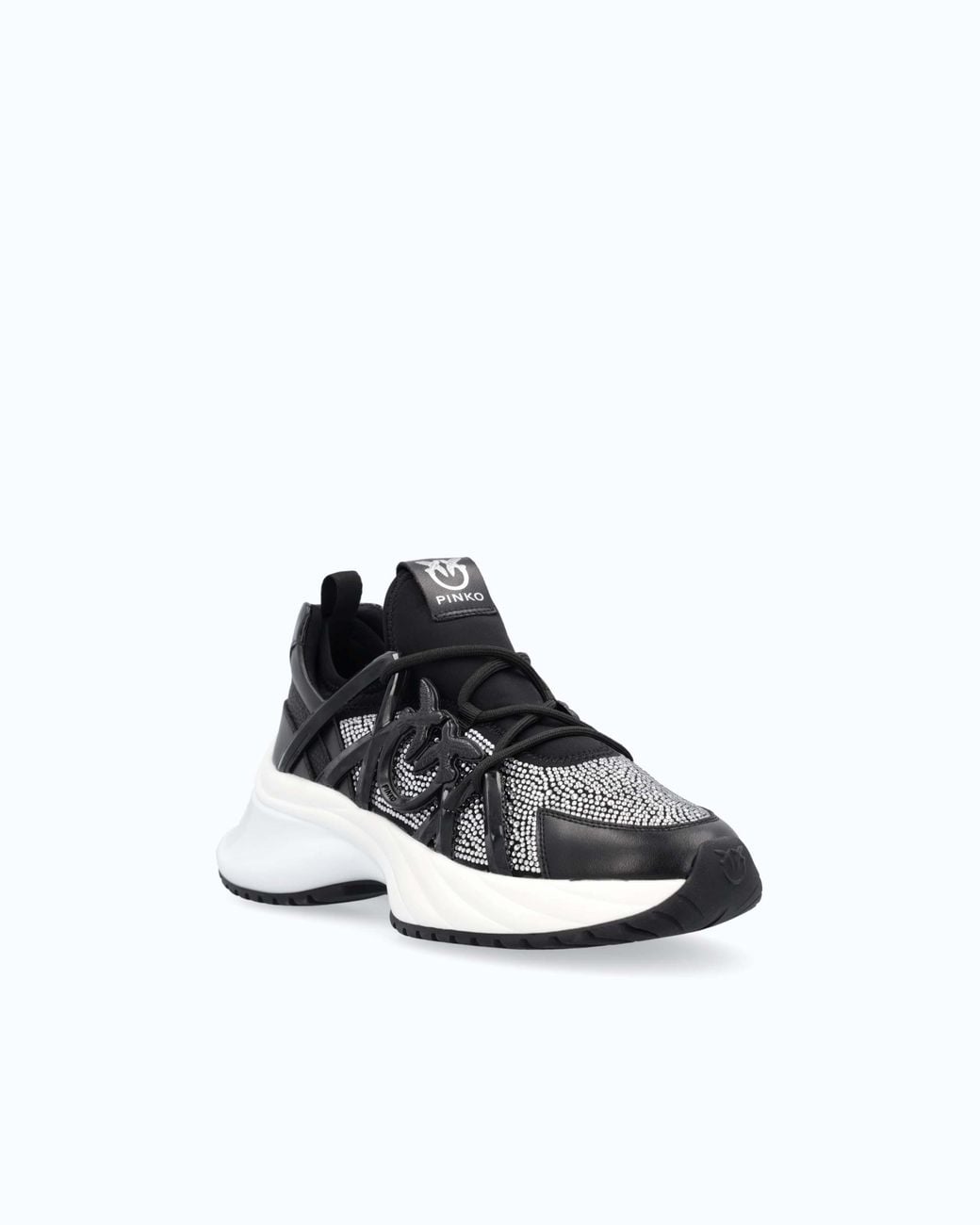 Pinko White Ariel Sneakers With Crystals