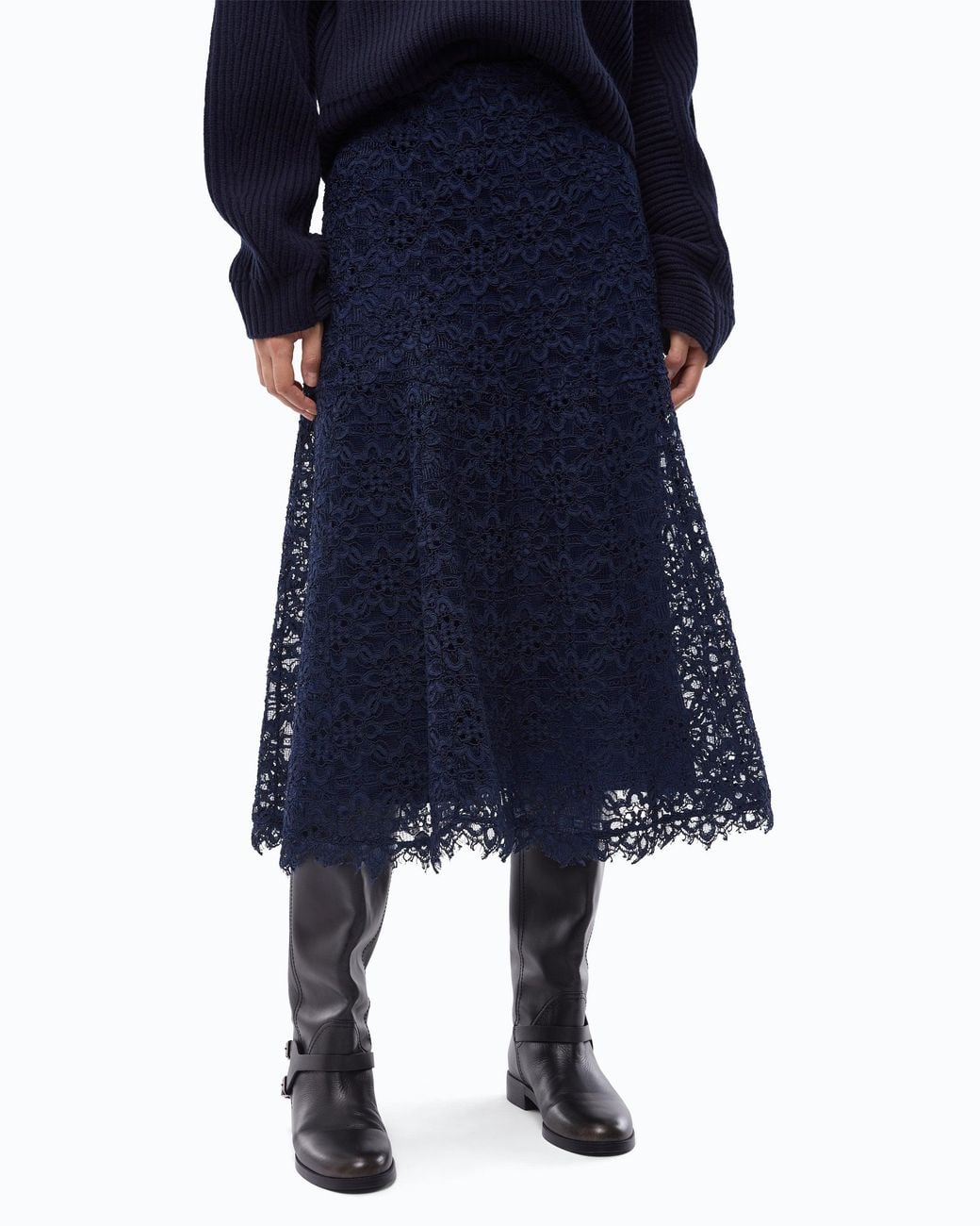 Pinko Blue Flared Midi Skirt