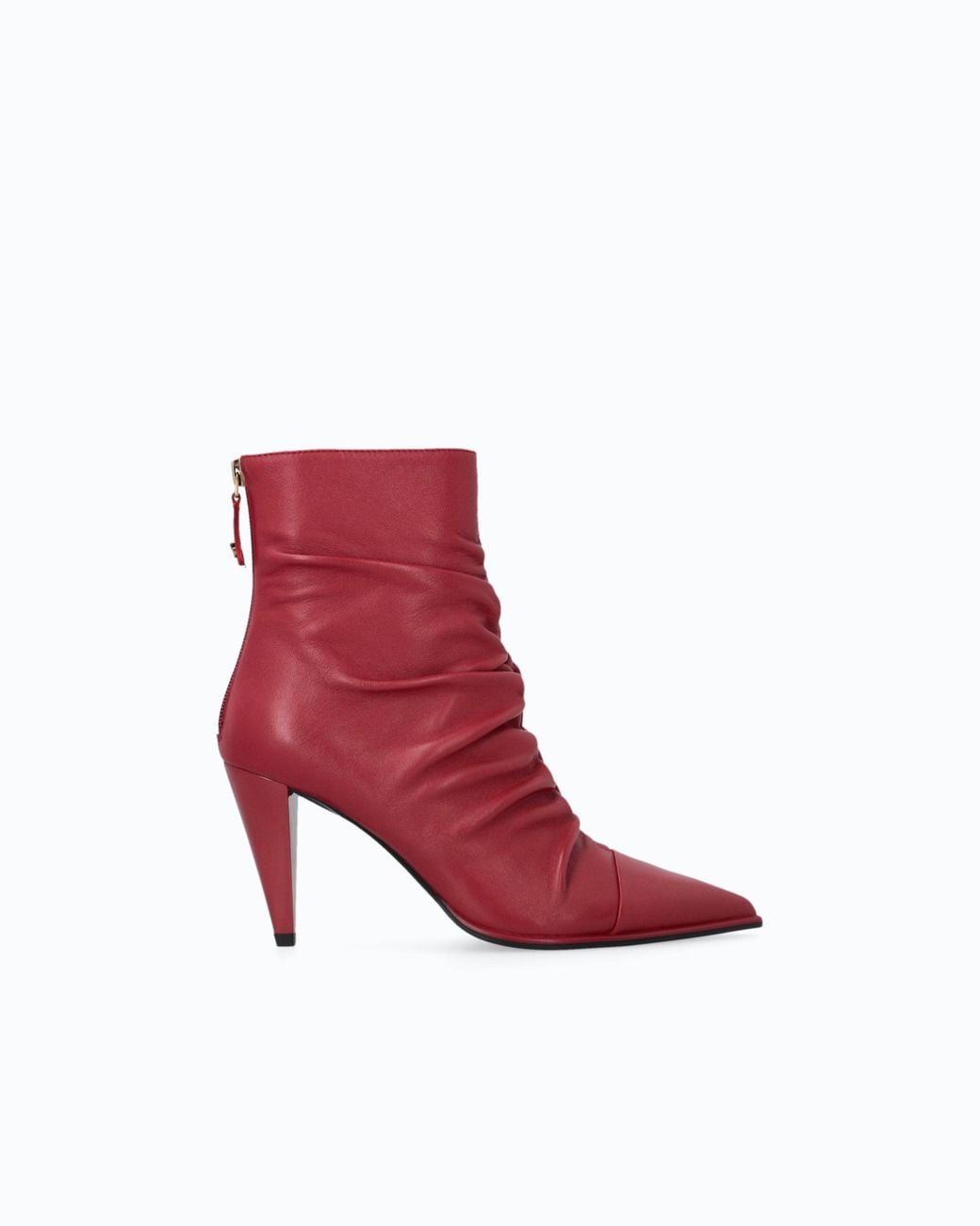 Pinko Nappa Leather Ankle Boots With Gathered Leg Shaft