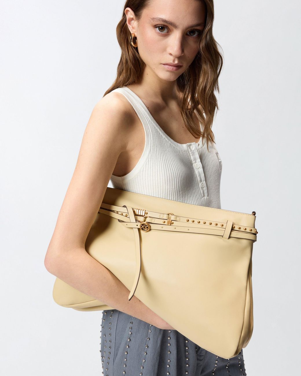 Pinko Natural Belt Bag Big Large Shoulder Bag