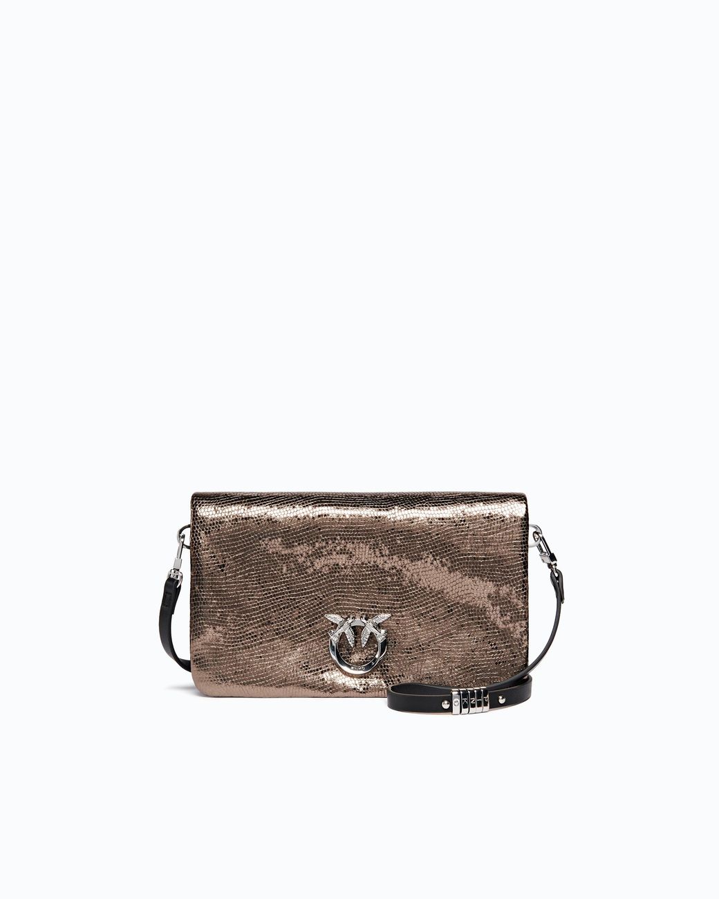 Pinko White Love Bag Click Soft Horizontal Small Crossbody Clutch