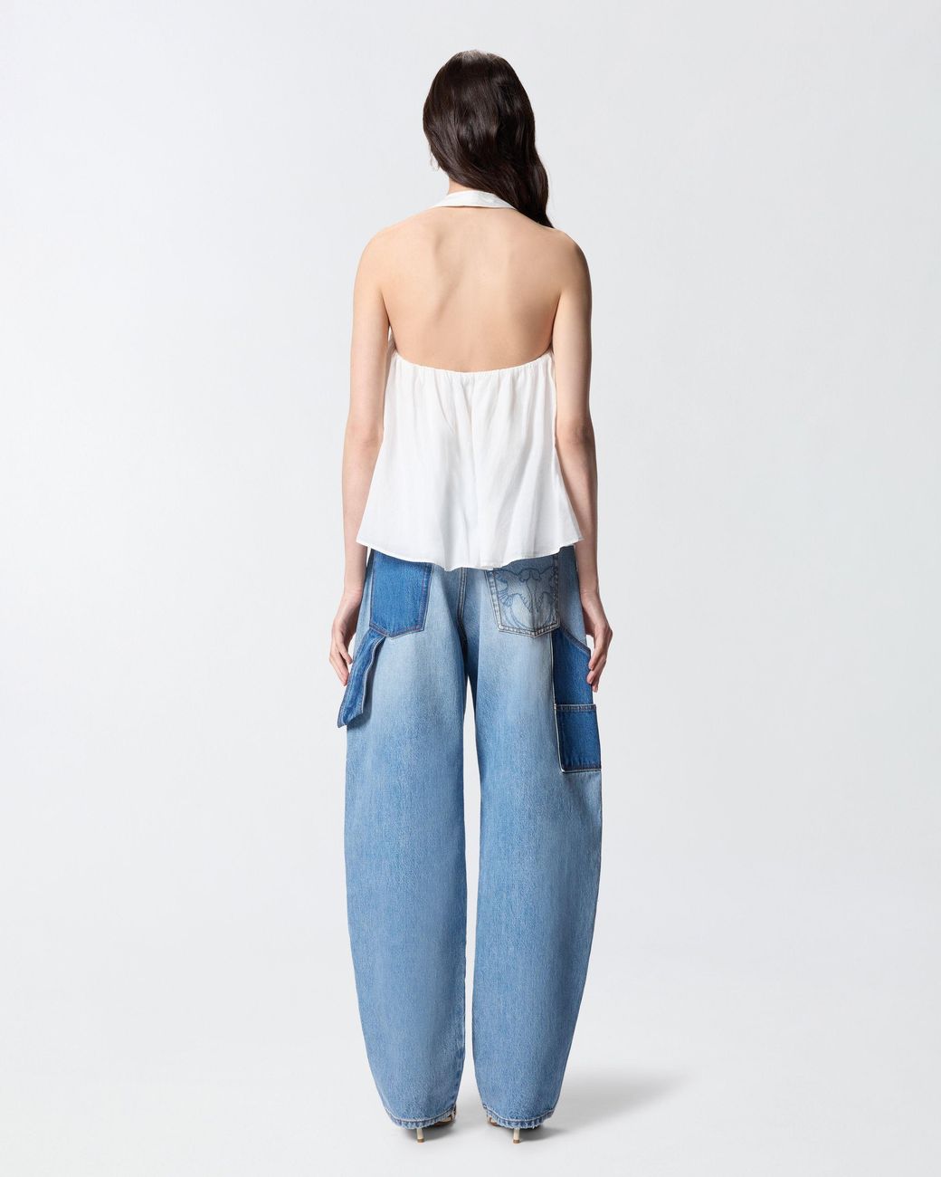 Pinko White Lightweight Top With Laces And Texan Details