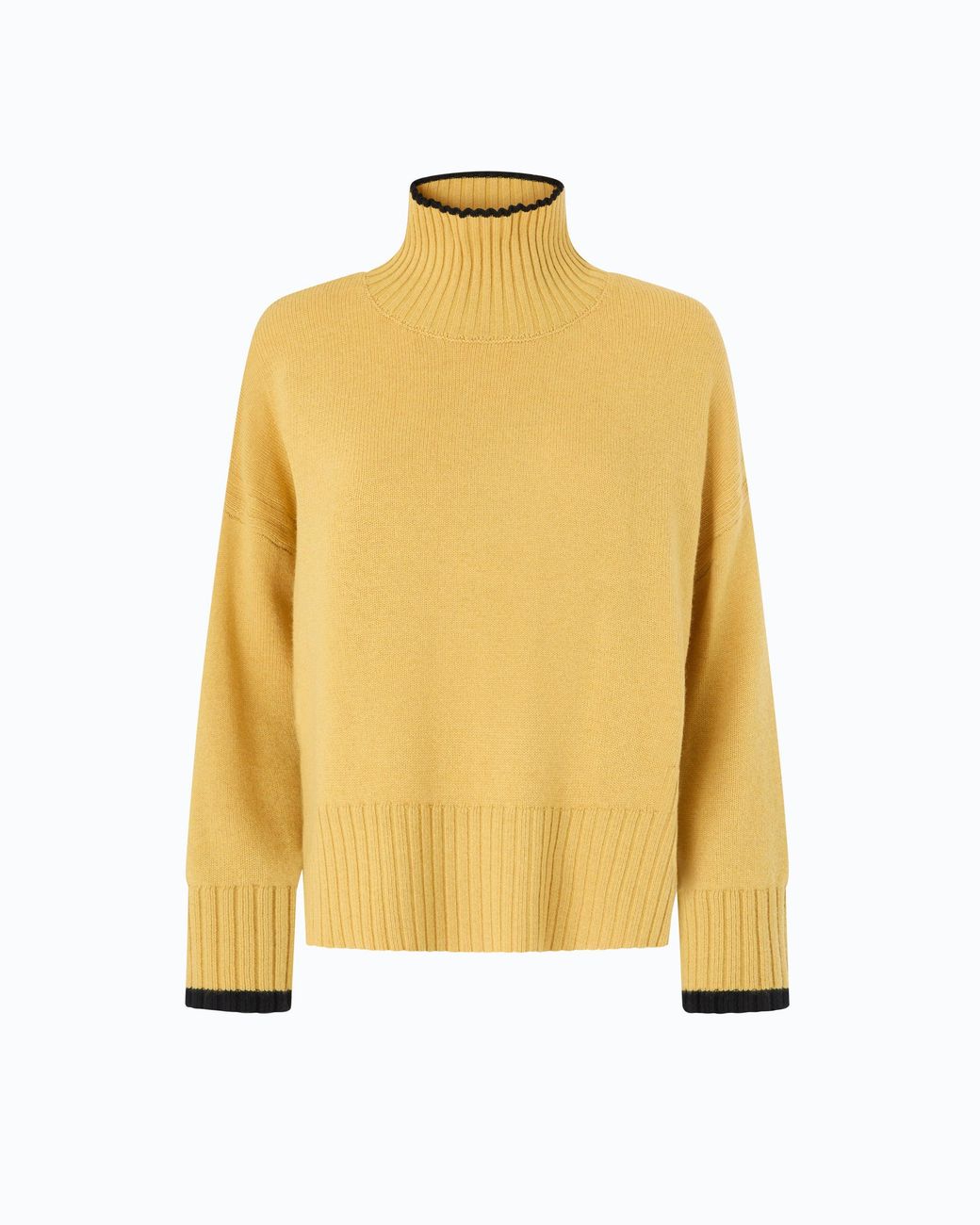 Pinko Yellow Wool And Cashmere Turtleneck Sweater