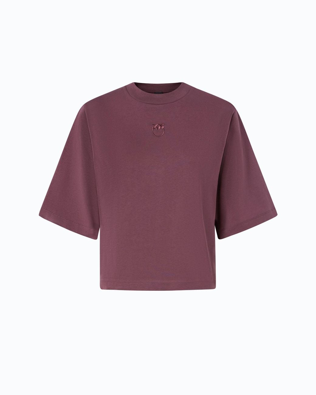 Pinko Purple T-Shirt With Wide Sleeves And Love Birds Logo