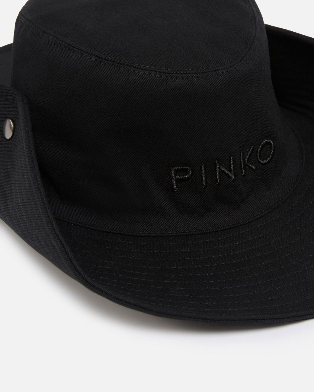 Pinko Black Country Hat With Embroidered Logo