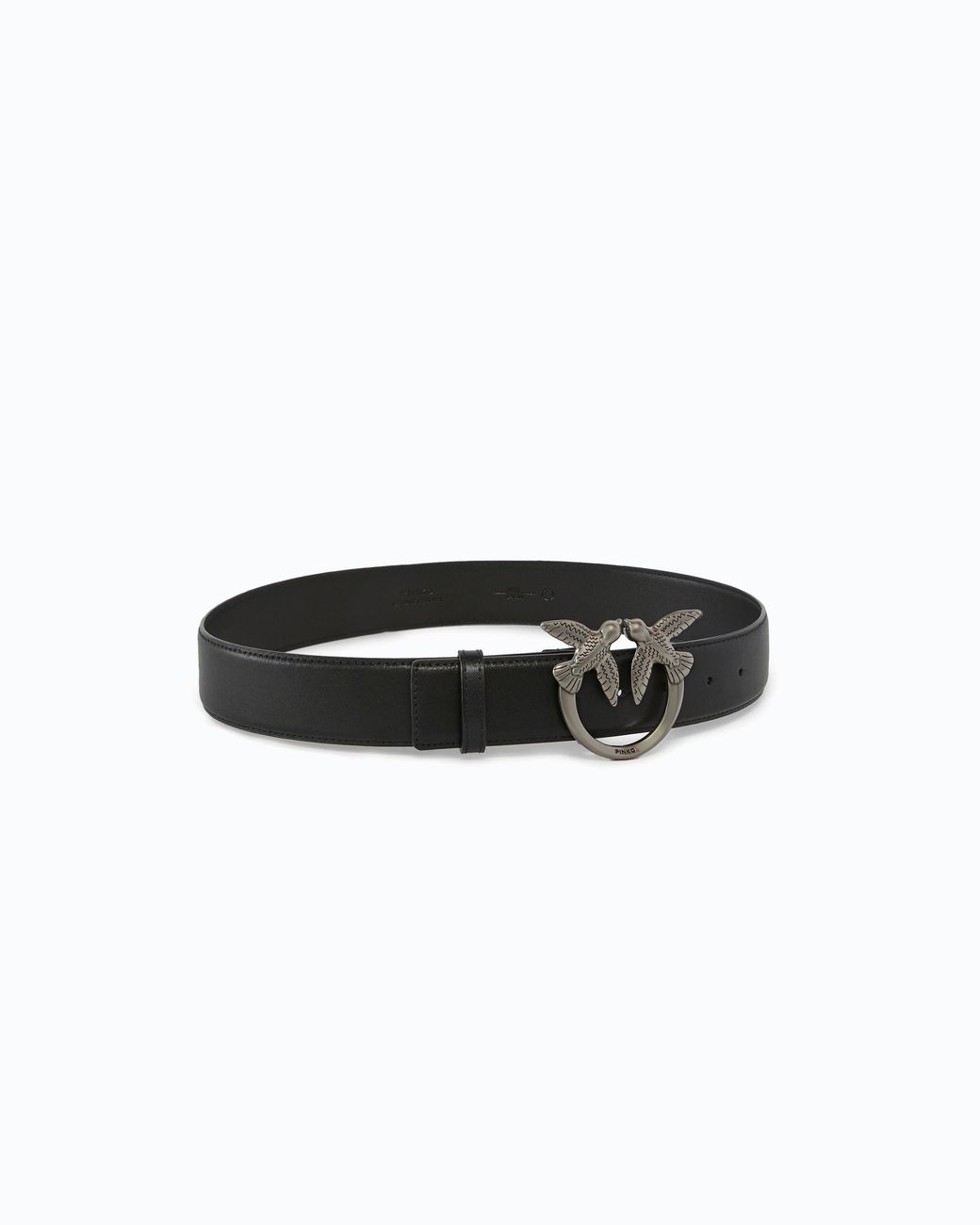 Pinko White Love Birds High Leather Belt 4Cm