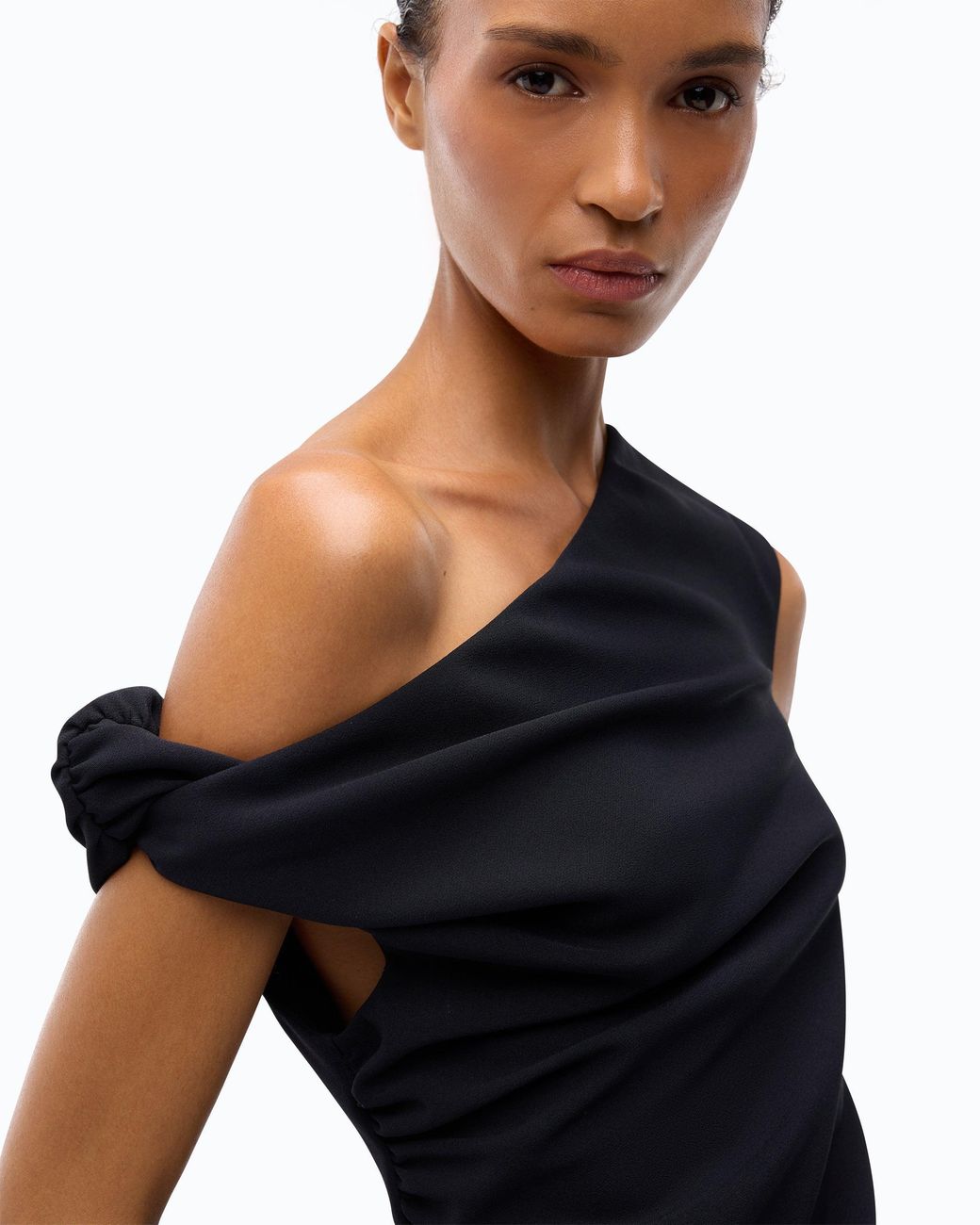 Pinko Black Slim-Fit Mini Dress With Draping