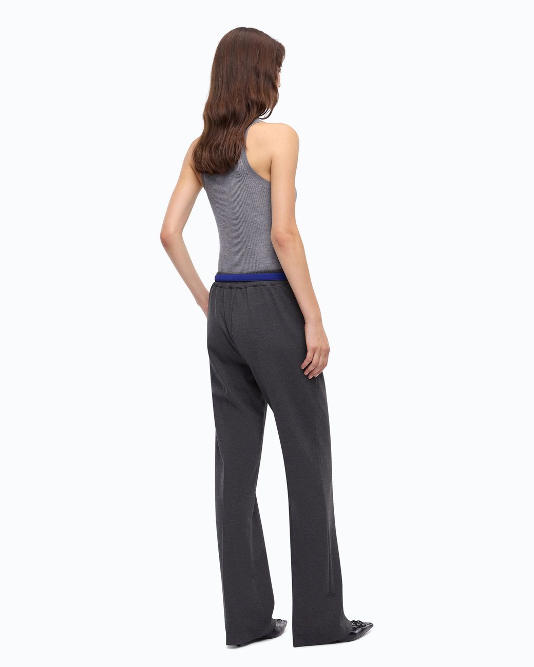 Pinko Blue Straight-Leg Trousers With Elasticated Waist