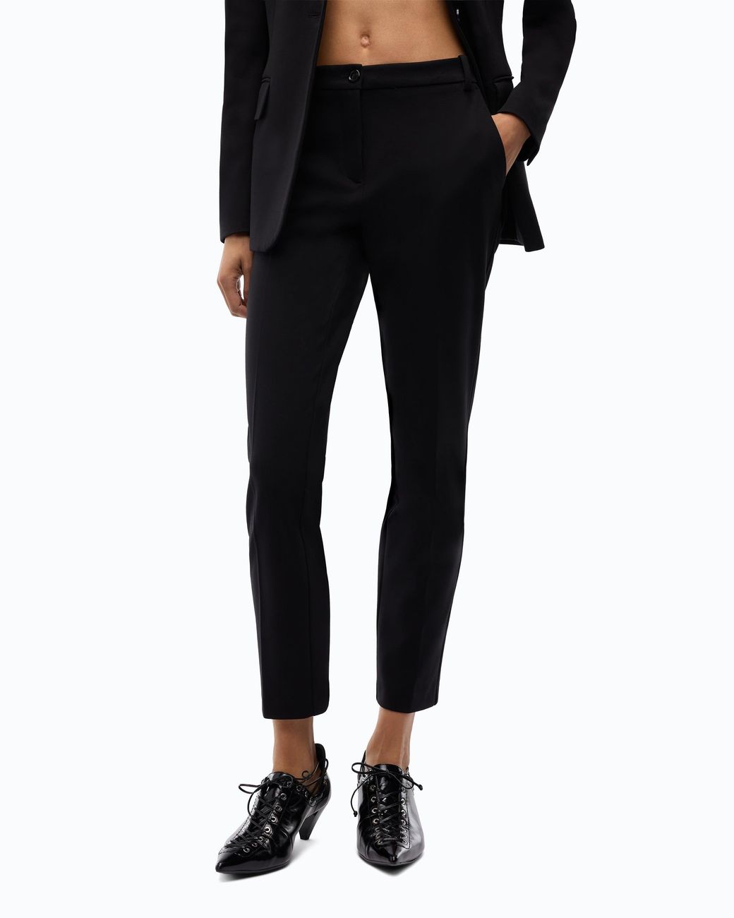 Pinko Black Long Slim-Fit Trousers