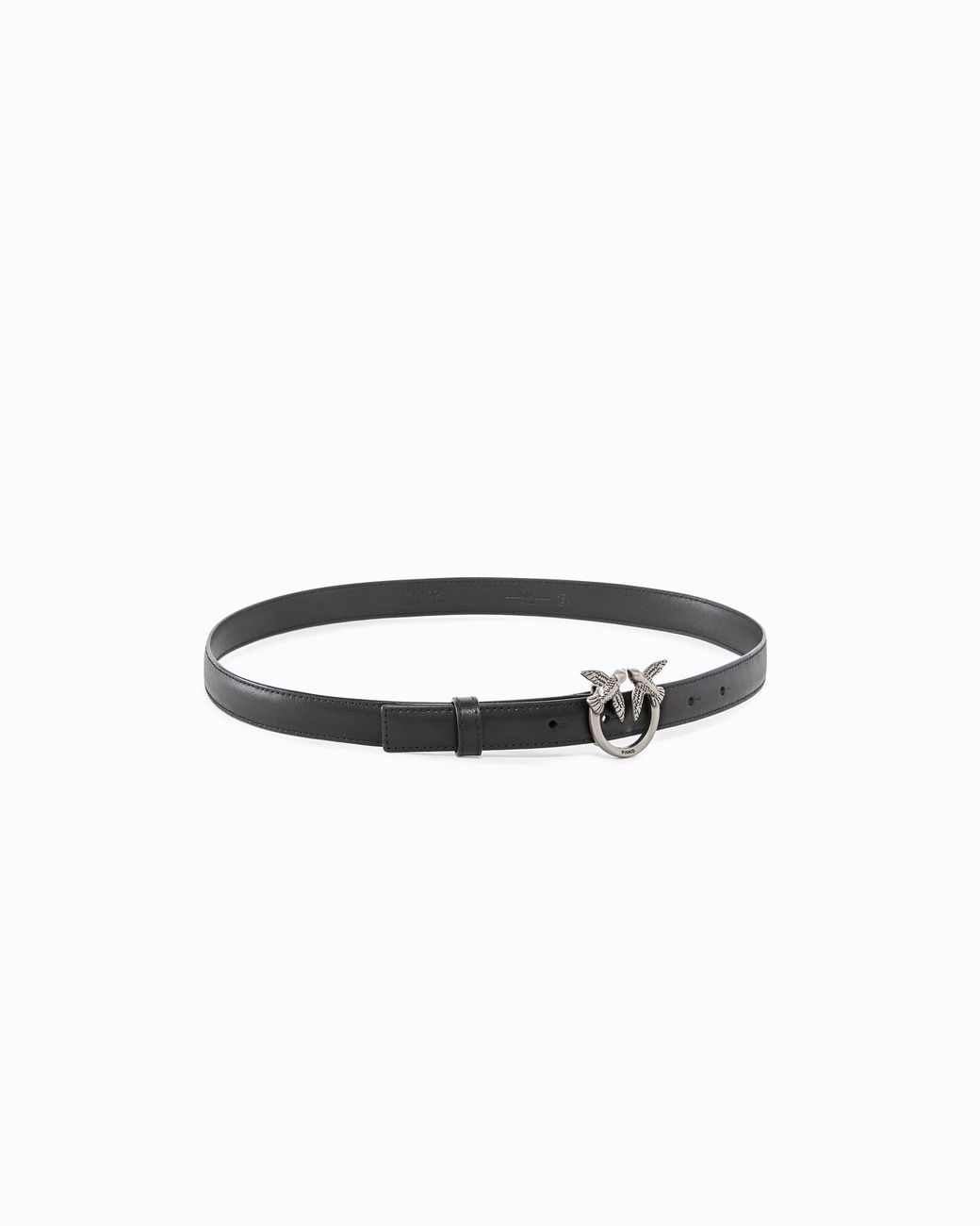 Pinko White Love Birds Thin Leather Belt 2Cm