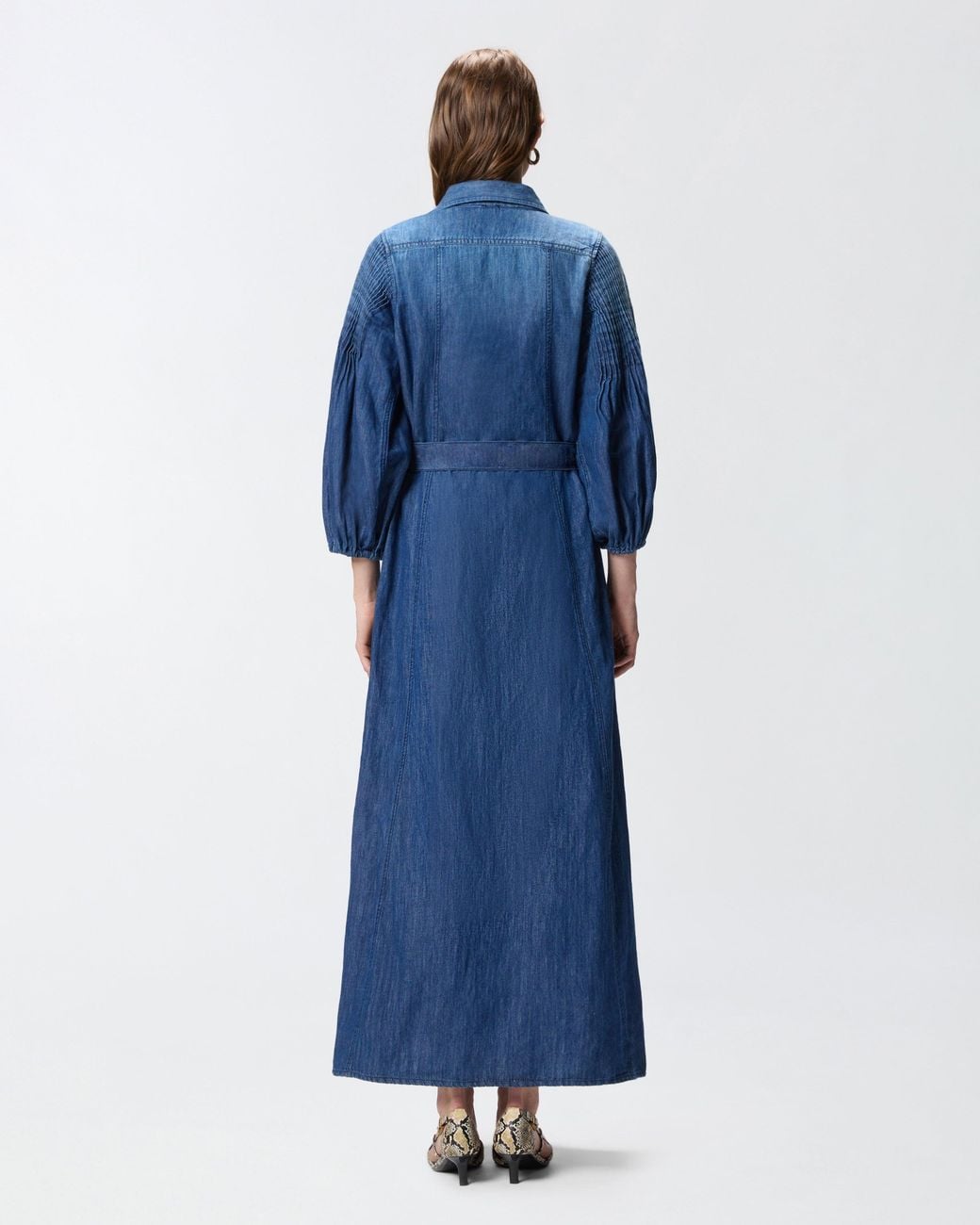 Pinko Blue Long Denim Shirt Dress