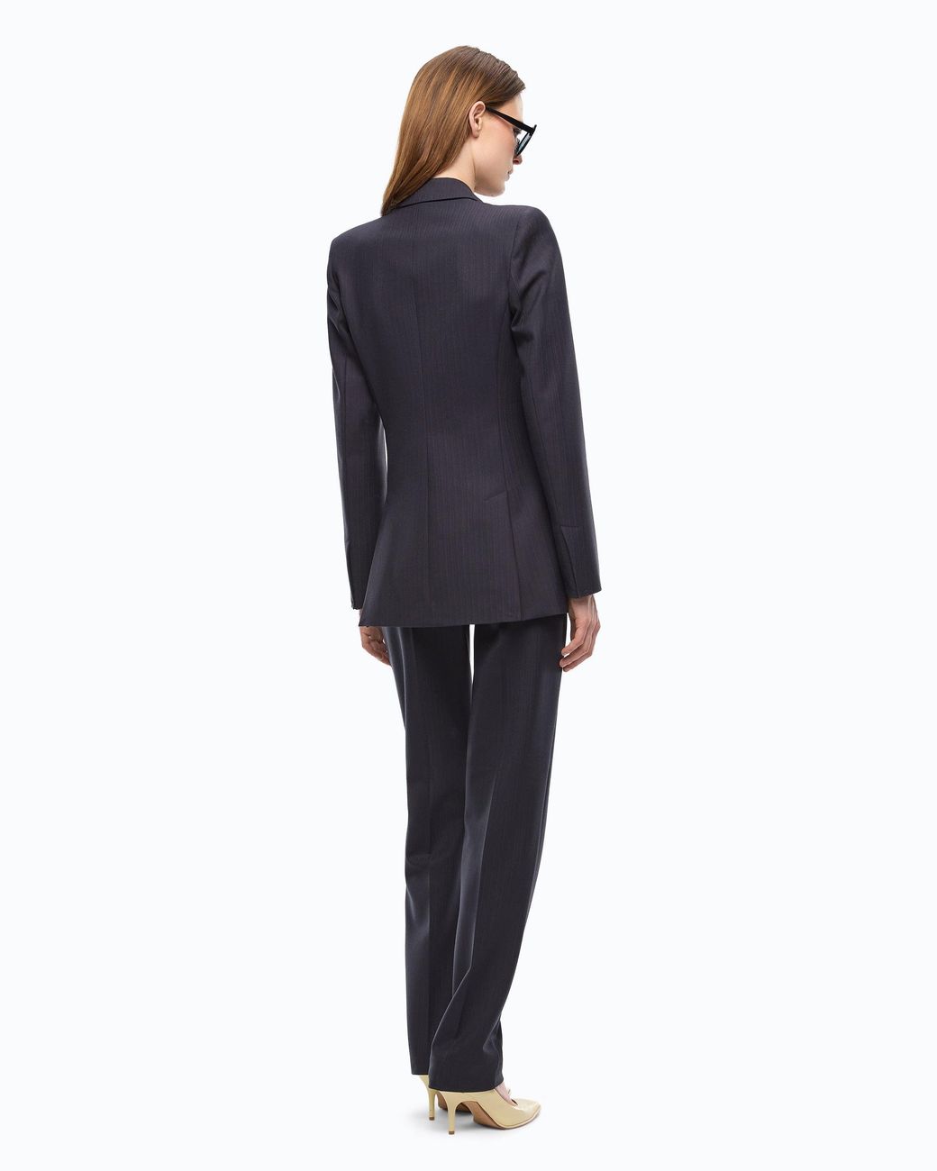 Pinko Blue Double-Breasted Slim-Fit Wool-Blend Jacket