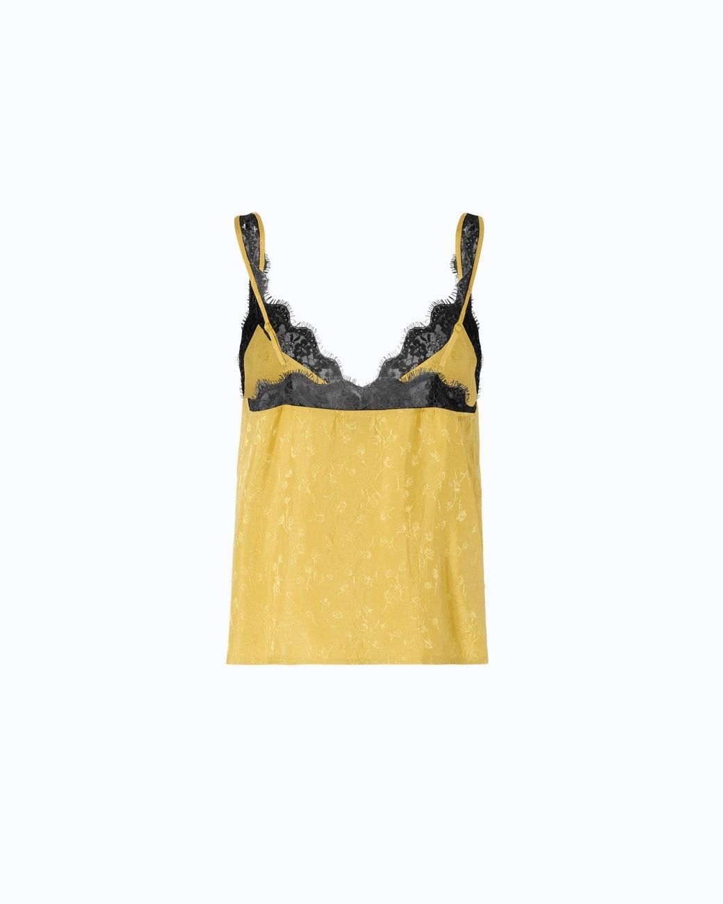 Pinko Yellow Lace Lingerie Top