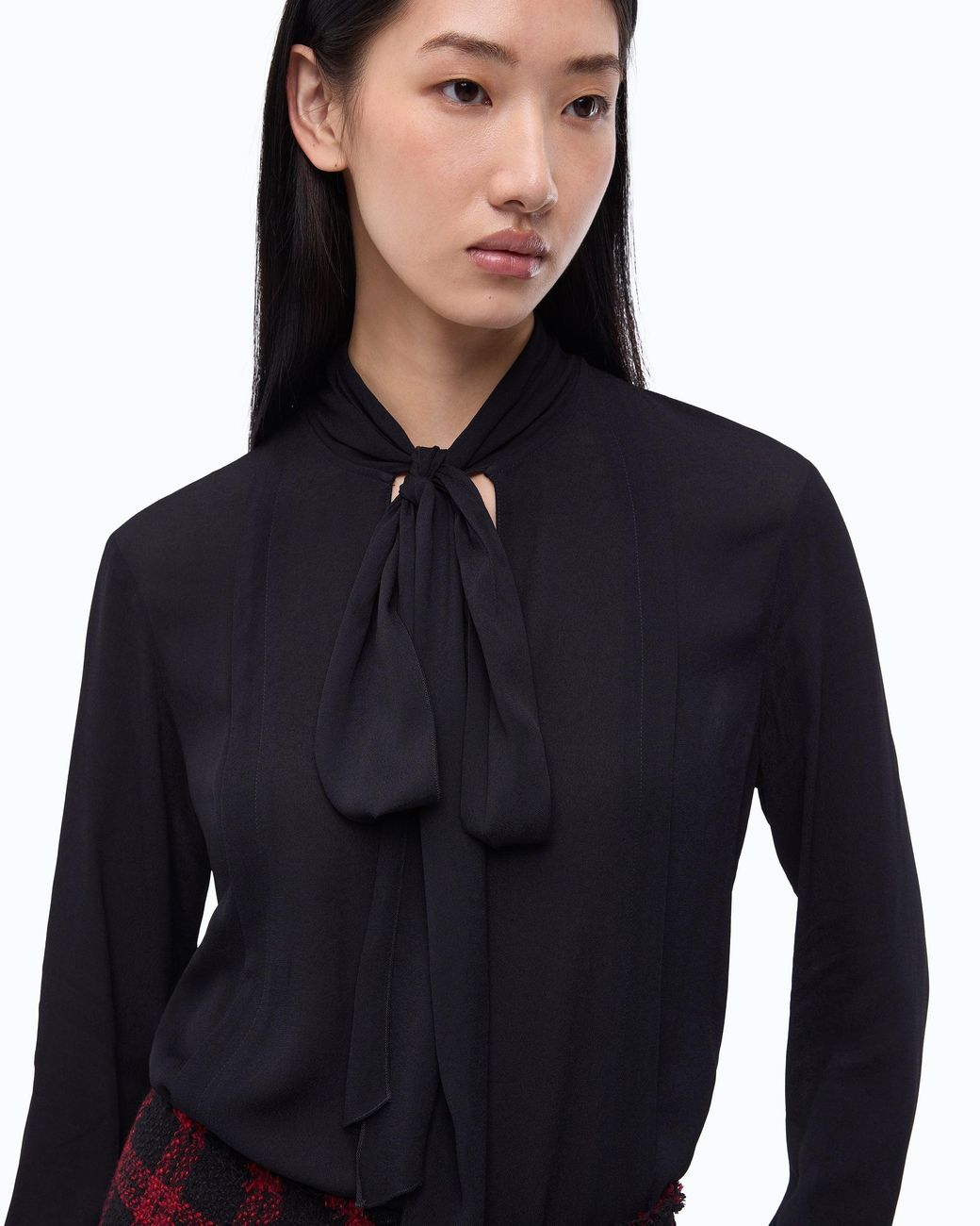 Pinko Black Blouse With Sash Collar