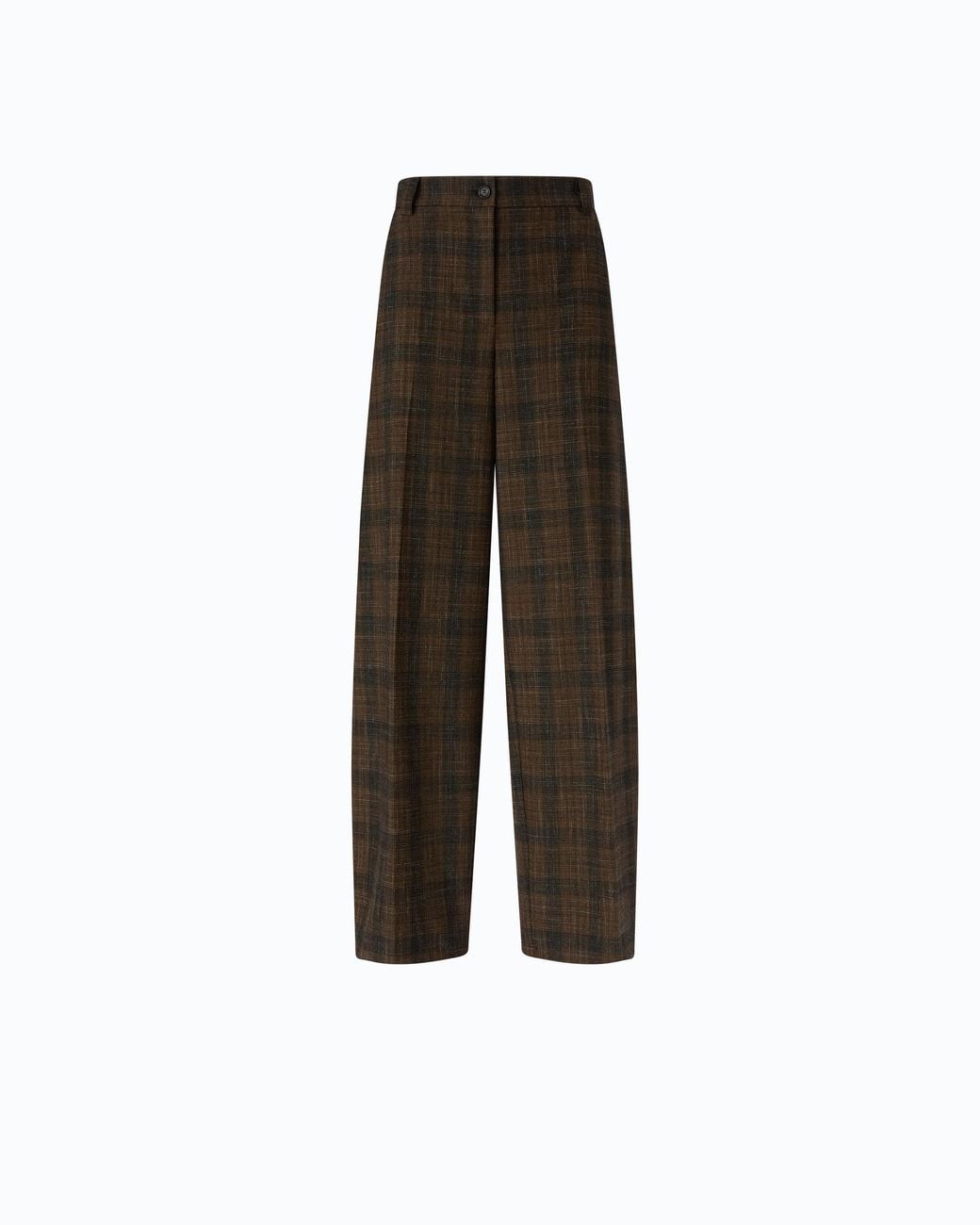 Pinko Black Barrel-Fit Trousers With Micro Houndstooth Motif